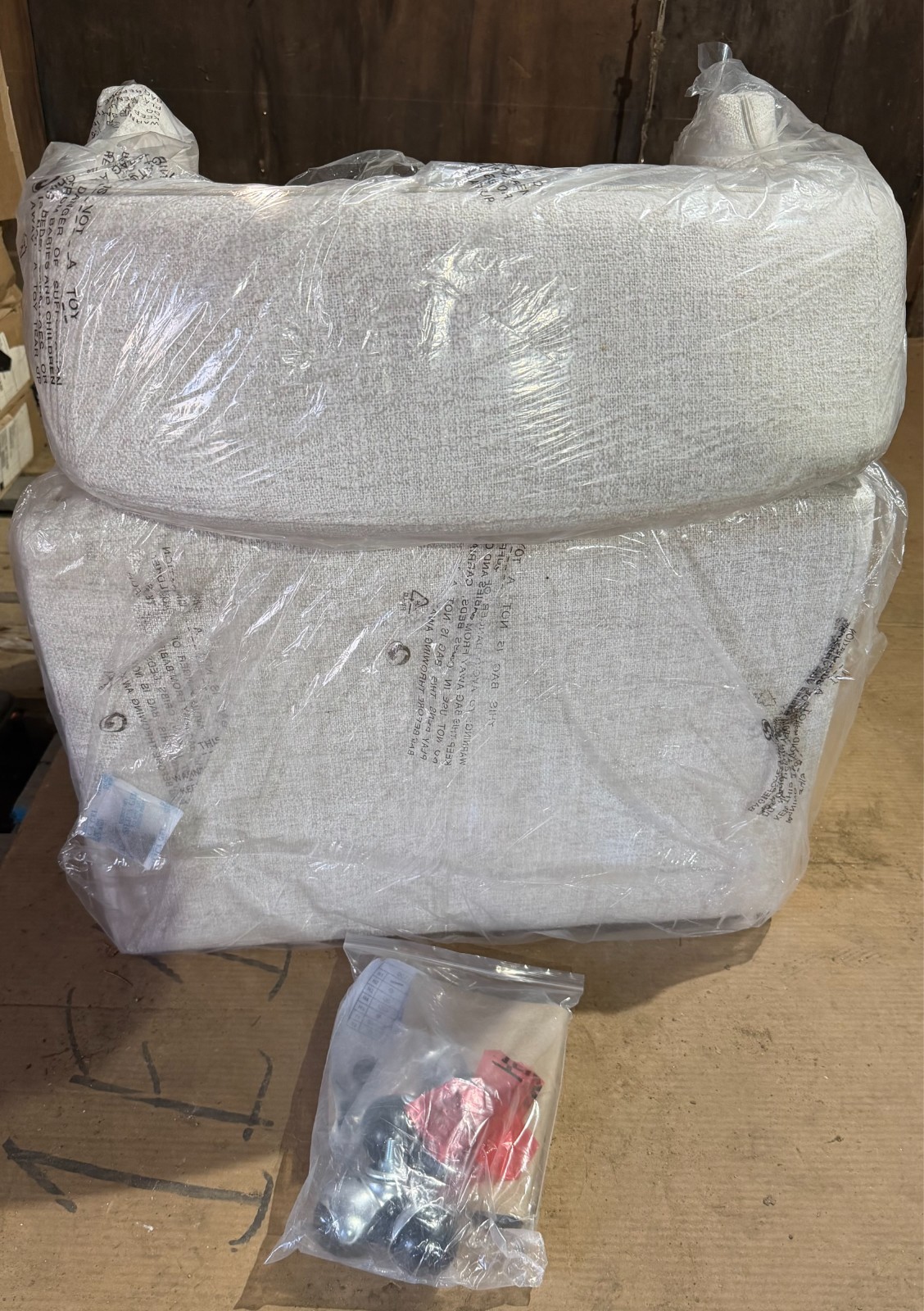 KISLOT Upholstered Barrel Side Dining Chair with Casters, Milk