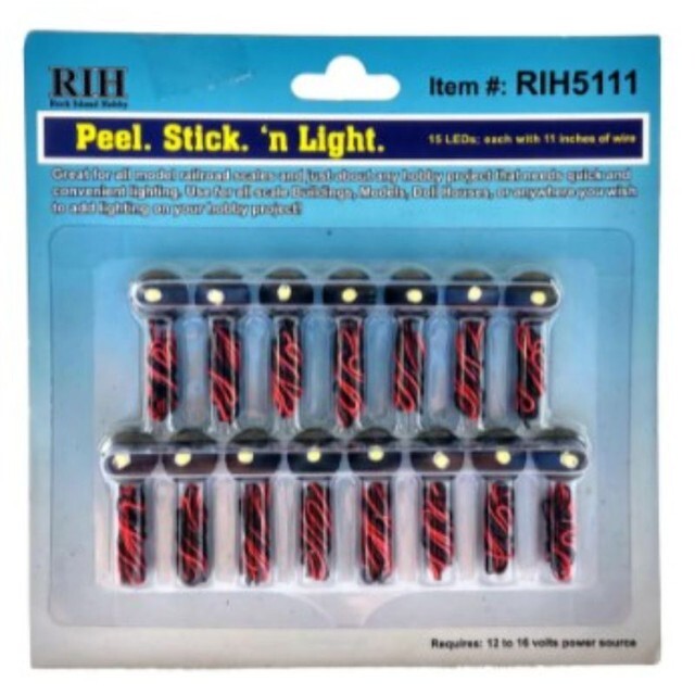 Rock Island Hobby RIH5111 Peel Stick'n Light LEDs Pack of 15