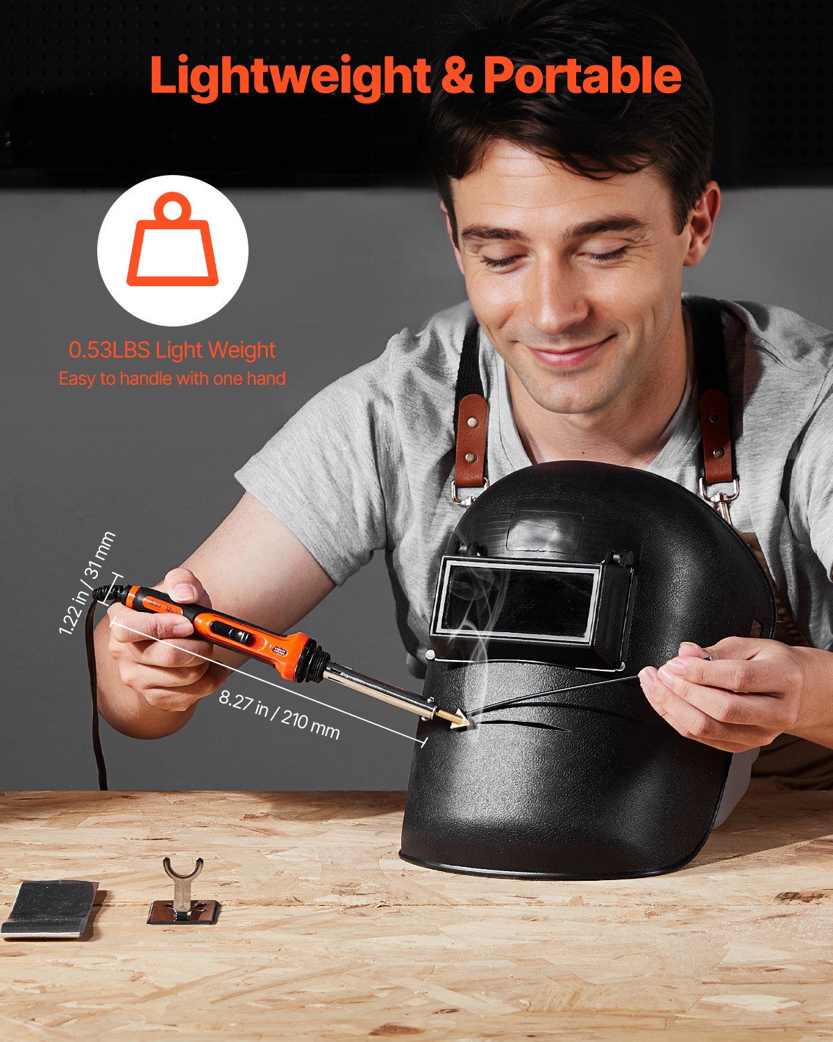 VEVOR Plastic Welder Kit 60W/100W Plastic Welding Kit with 3 Tips & 20 Rods