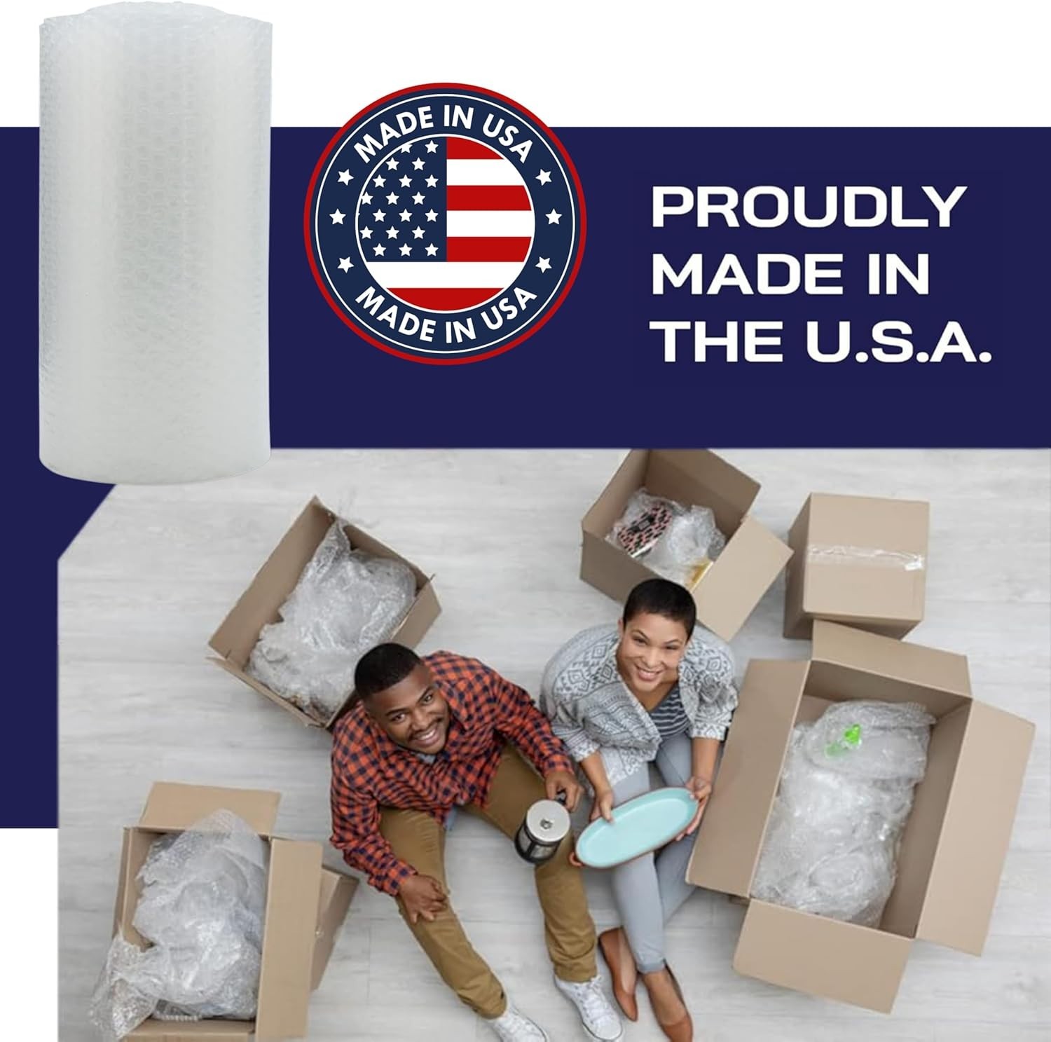 Protective Bubble Cushioning Roll Wrap -100FT x 12IN Clear, 3/16" (2 Pack)