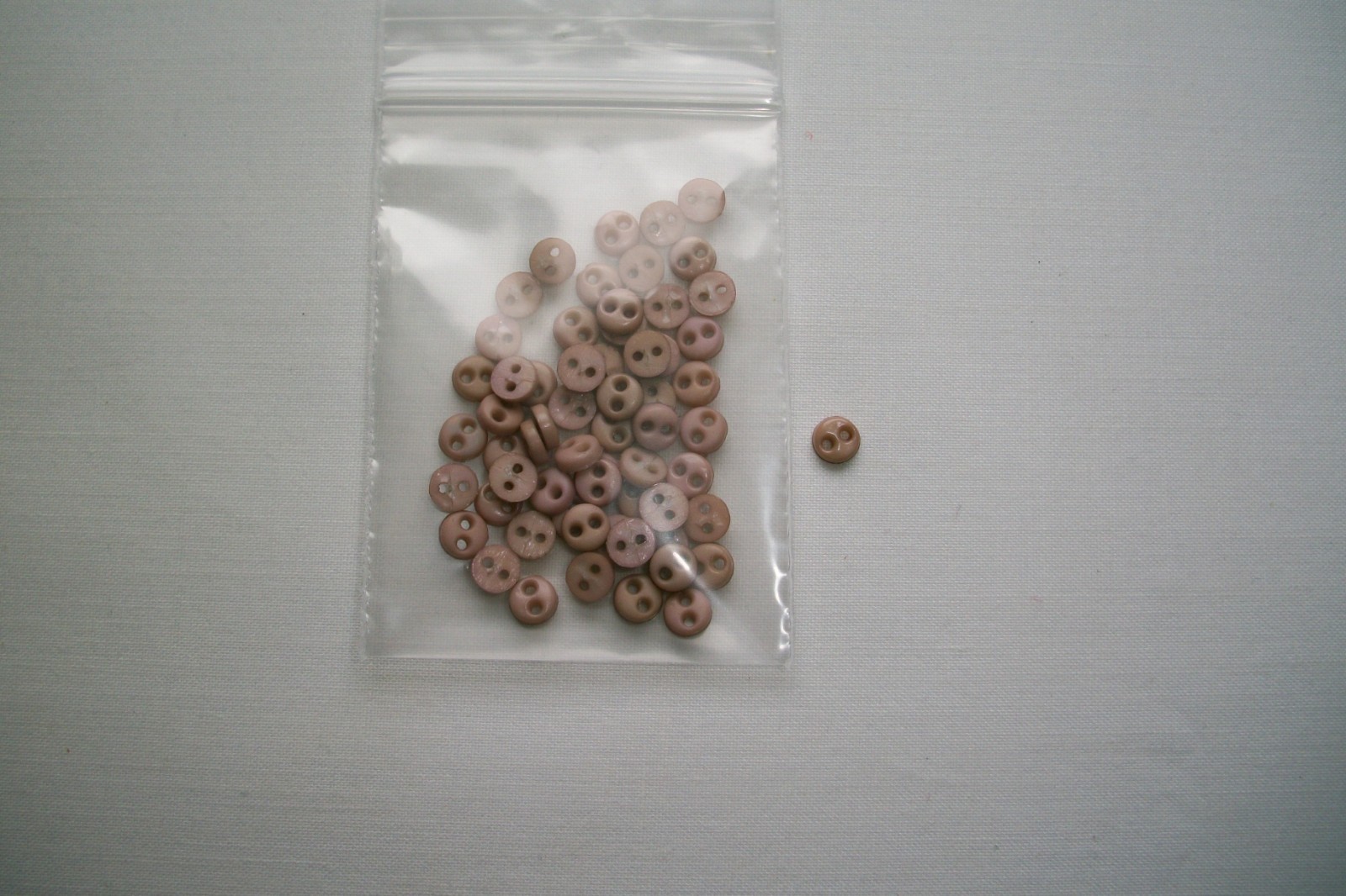 25, 50, 100 ct Micro Mini 4 mm 2 Hole Flat Buttons (Crafts, Doll Clothes, Cards)
