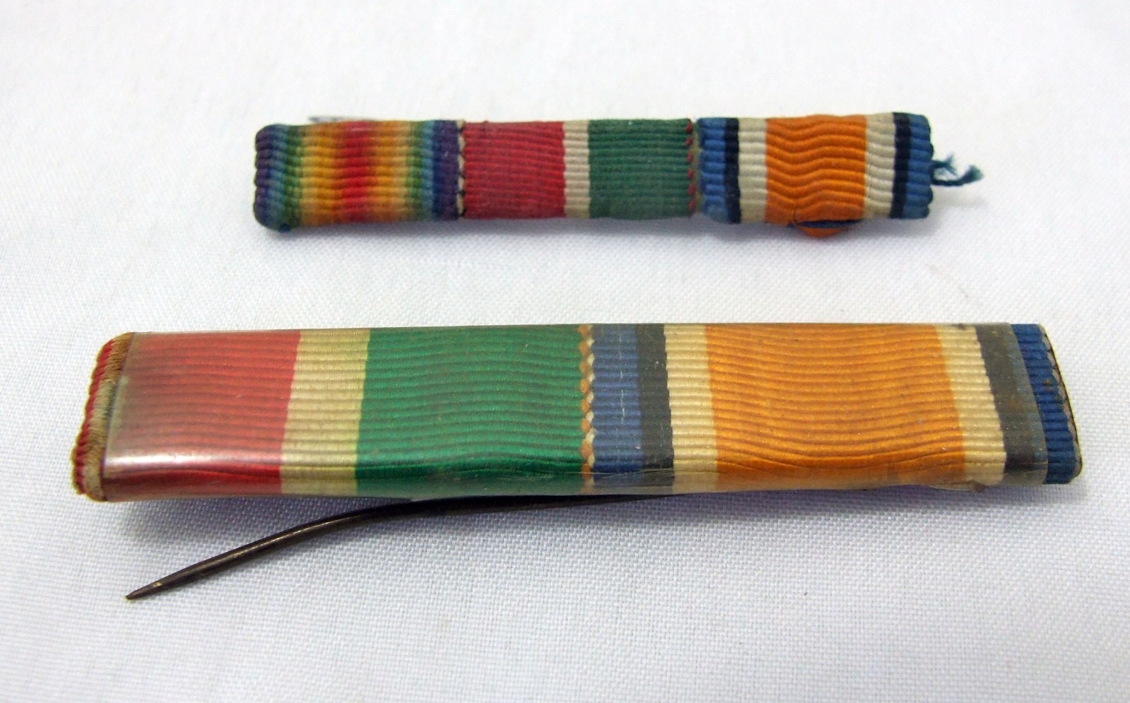 TWO X WW1  Original Medal Ribbon Bar BWM and Mercantile Marine War