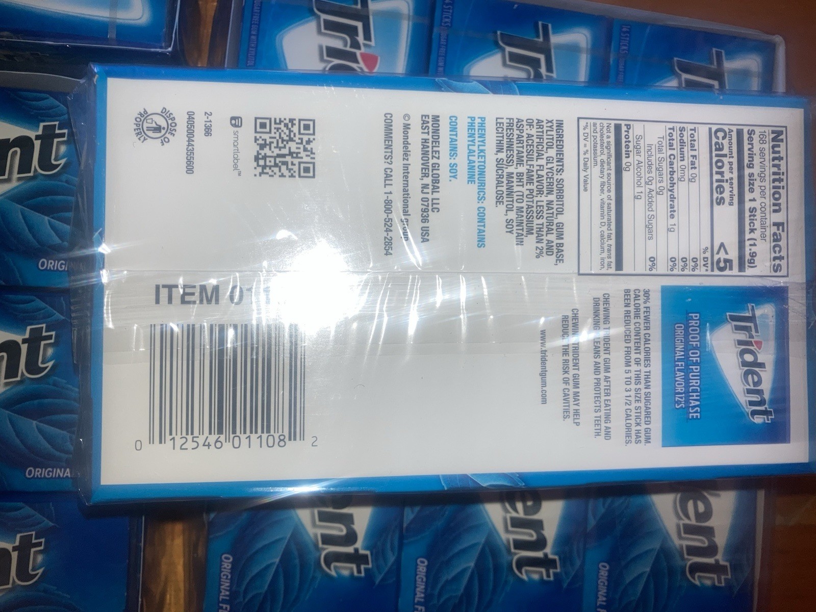 LOX 5 Sealed Packages Trident gums Original Flavor total 60 gums BB-02-2023