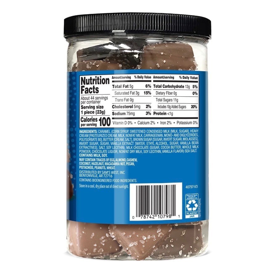 Member's Mark Milk Chocolate Sea Salt Caramels 36 oz Gourmet Candy Bulk