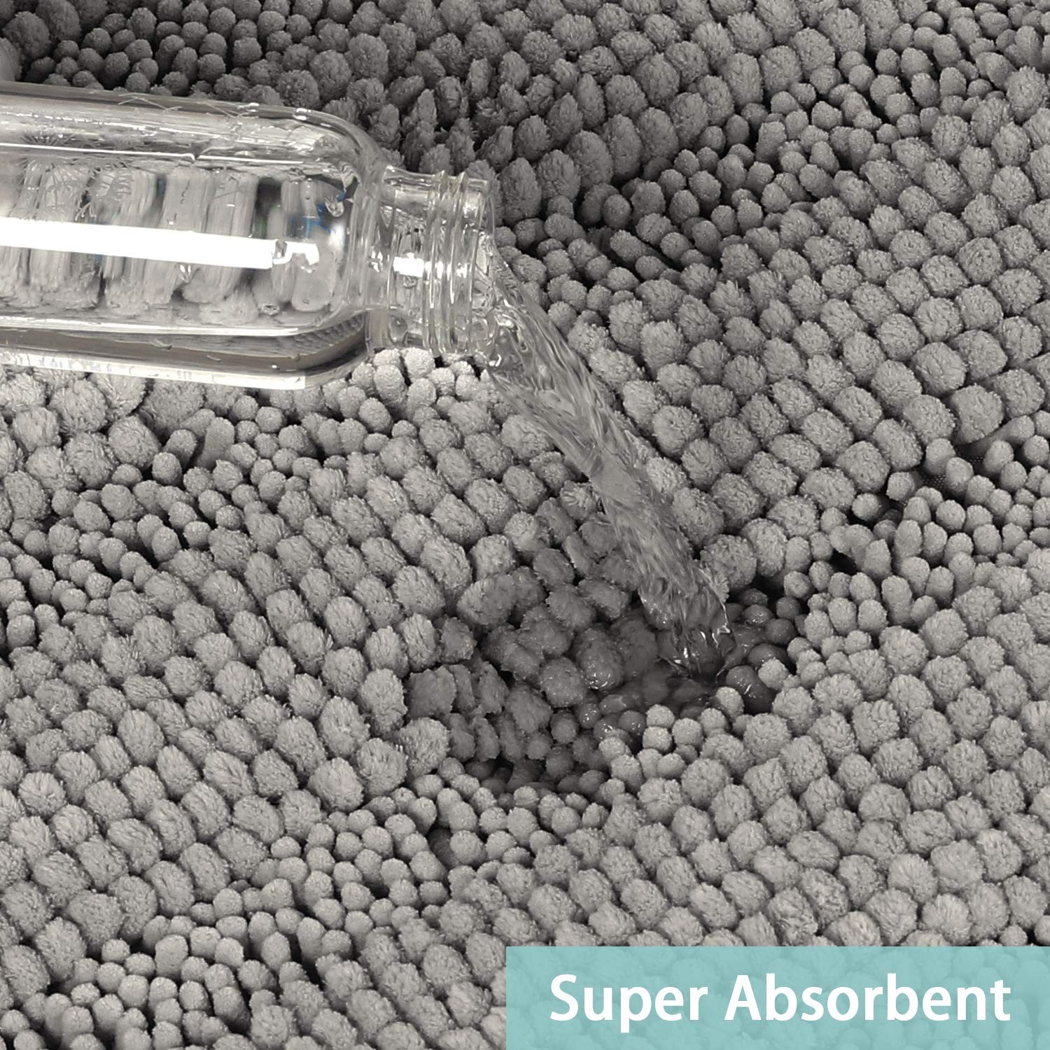 Shaggy Chenille Bath Rug 47x17 Non-Slip Washable Floor Mat Large Soft Runner