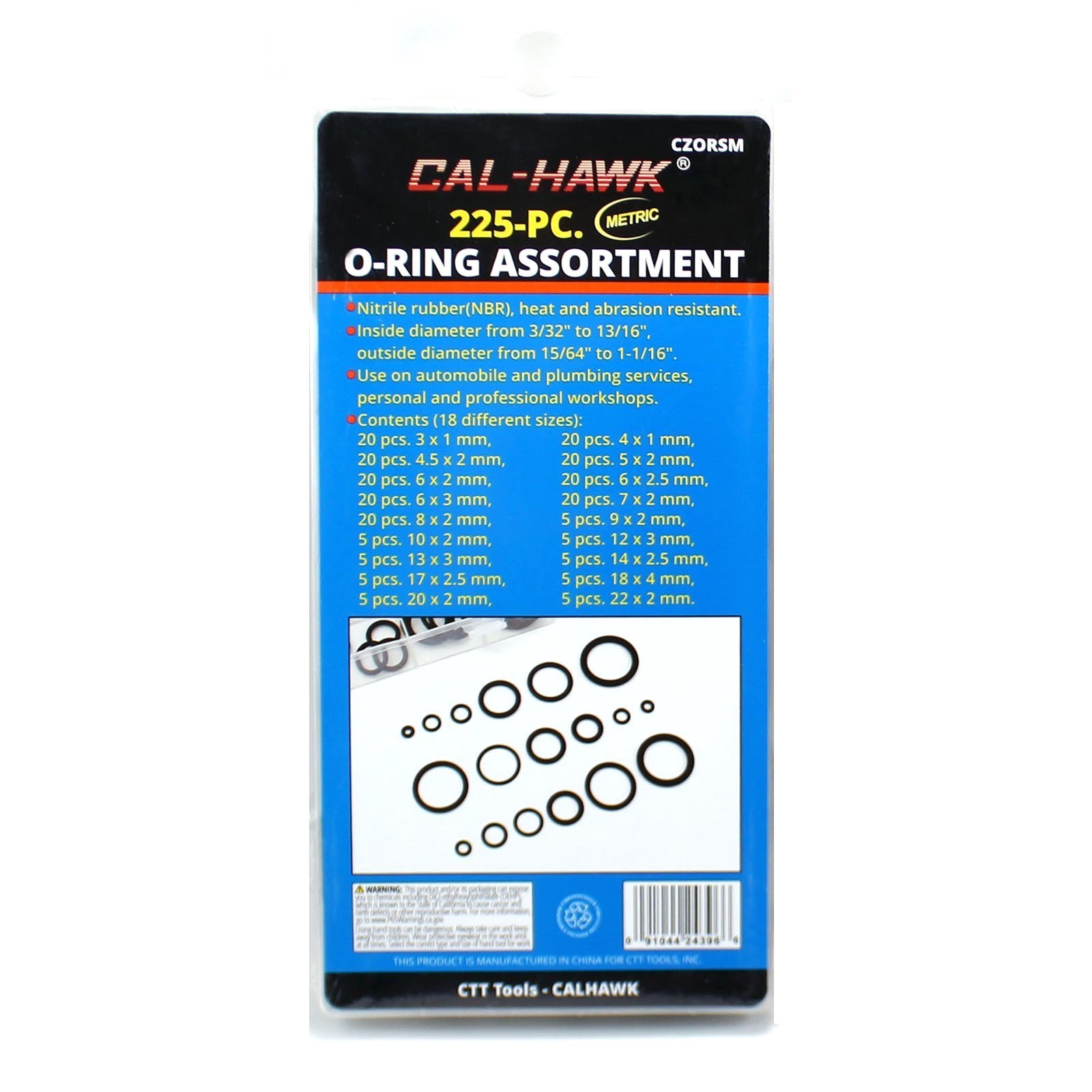 450 pc O-Ring Assortment Set Metric and SAE Plumbing Rubber Gasket Tool Kit