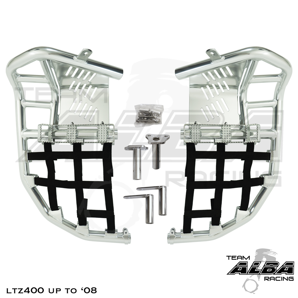 ltz 400 KFX 400 DVX 400  Nerf Bars  Pro Peg  Alba Racing  silver black 206 T7 SB