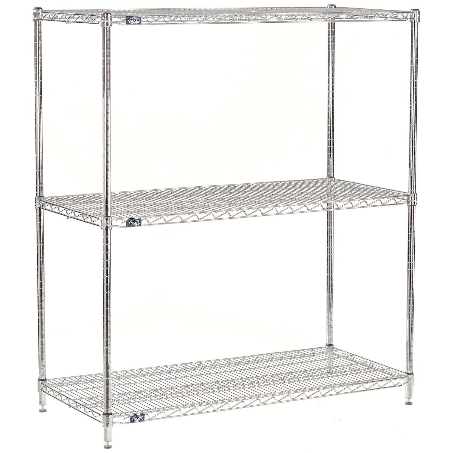 Global Industrial 3 Shelf Chrome Wire Shelving Unit Starter 72"W x 18"D x 54"H