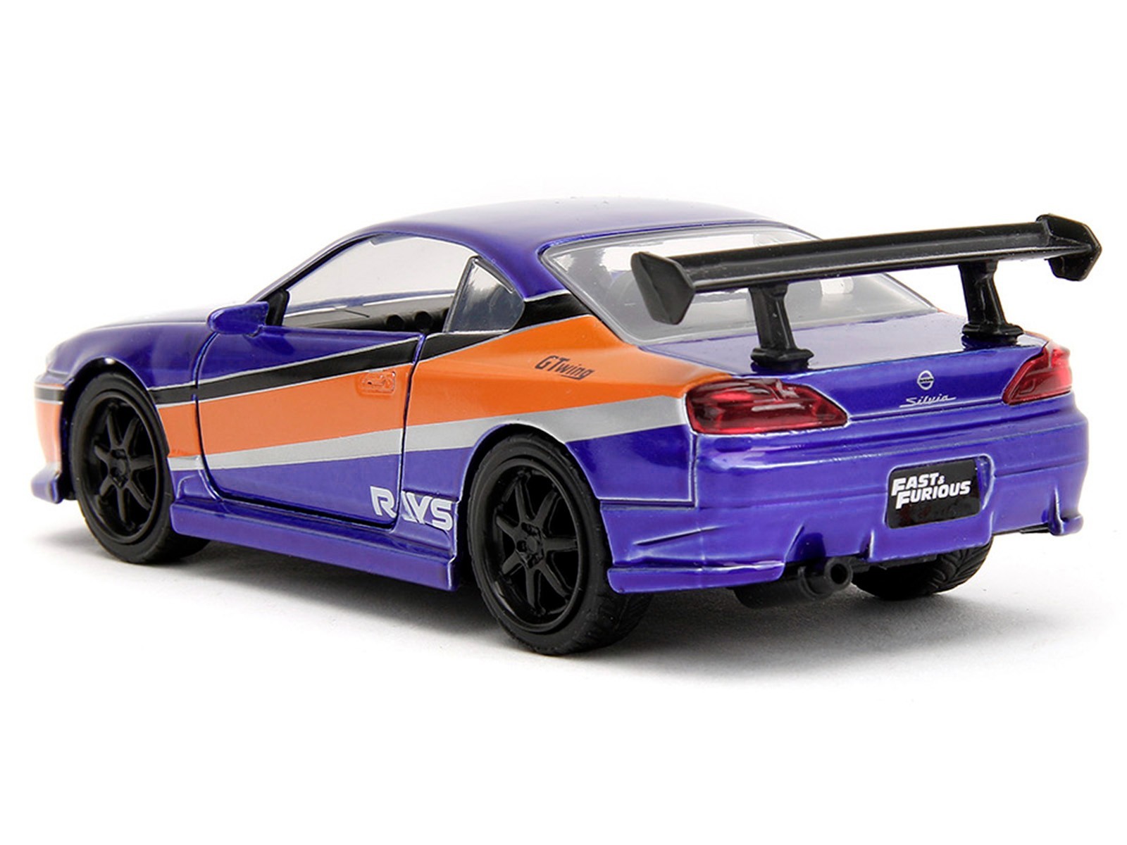 2001 NISSAN SILVIA S15 RHD BLUE "FAST & FURIOUS" 1/32 DIECAST CAR BY JADA 34446