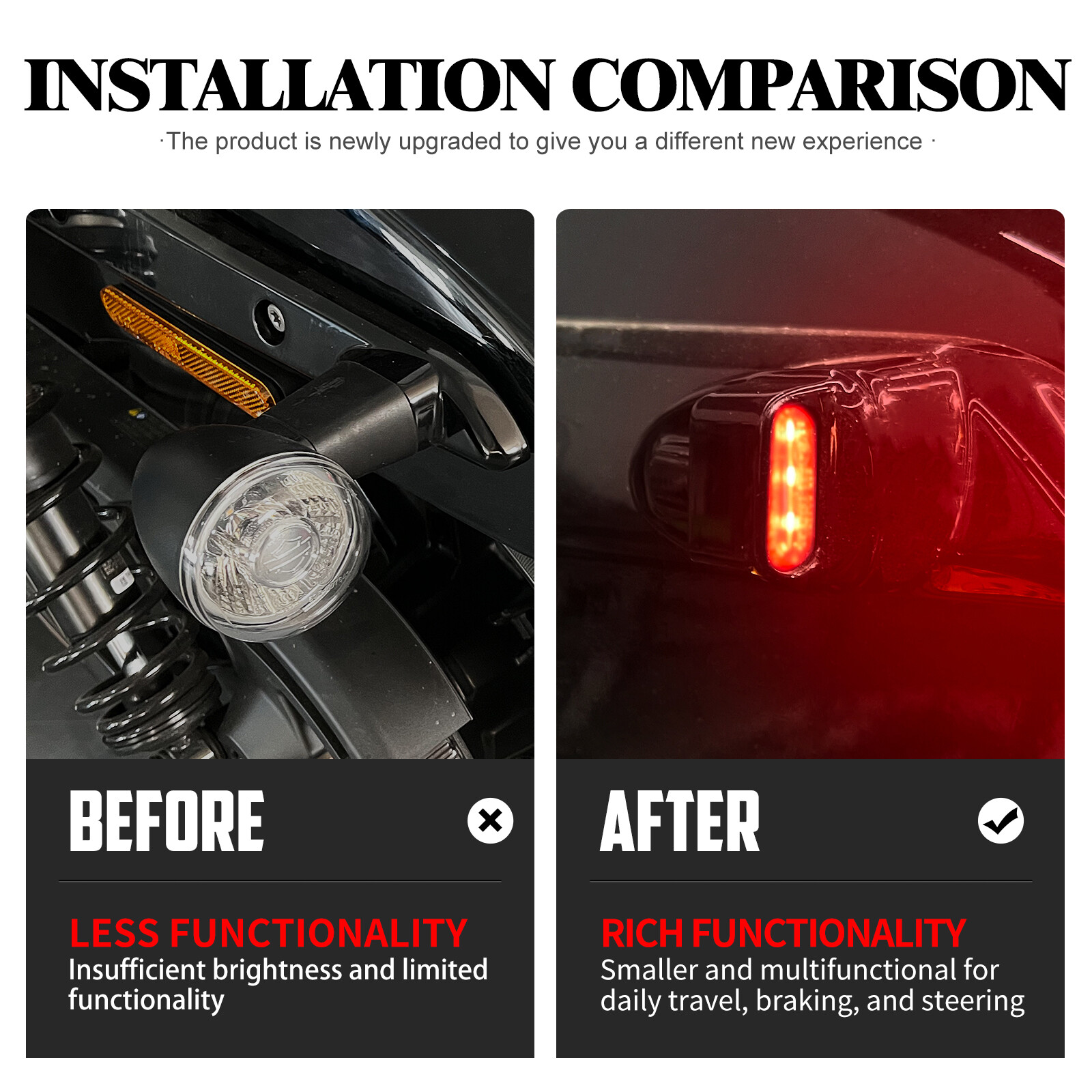 Black Rear Turn Signal Brake LED Light Fit For Harley Nightster RH975 2022-2023