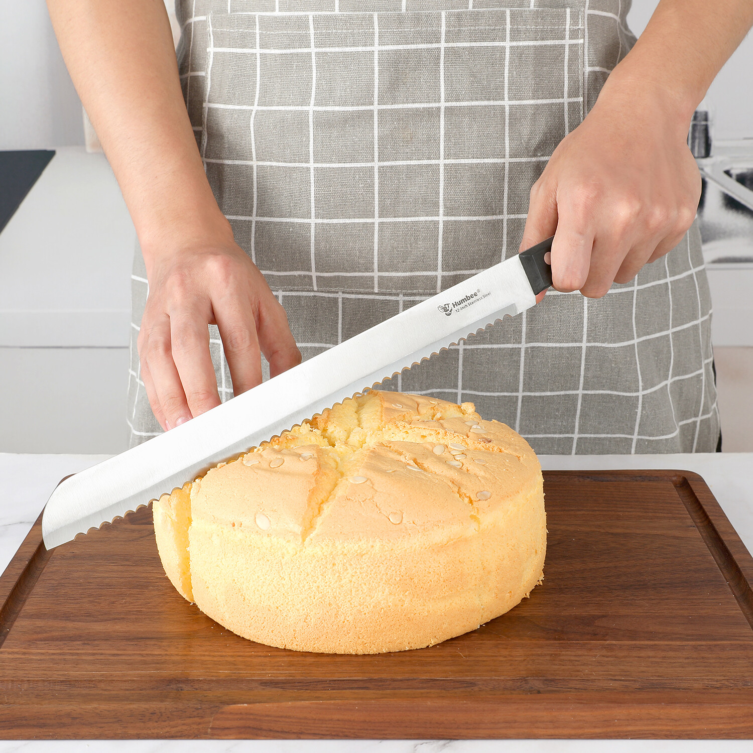 Humbee Chef, Stainless Steel Serrated Bread Knives 8/10/12 inch