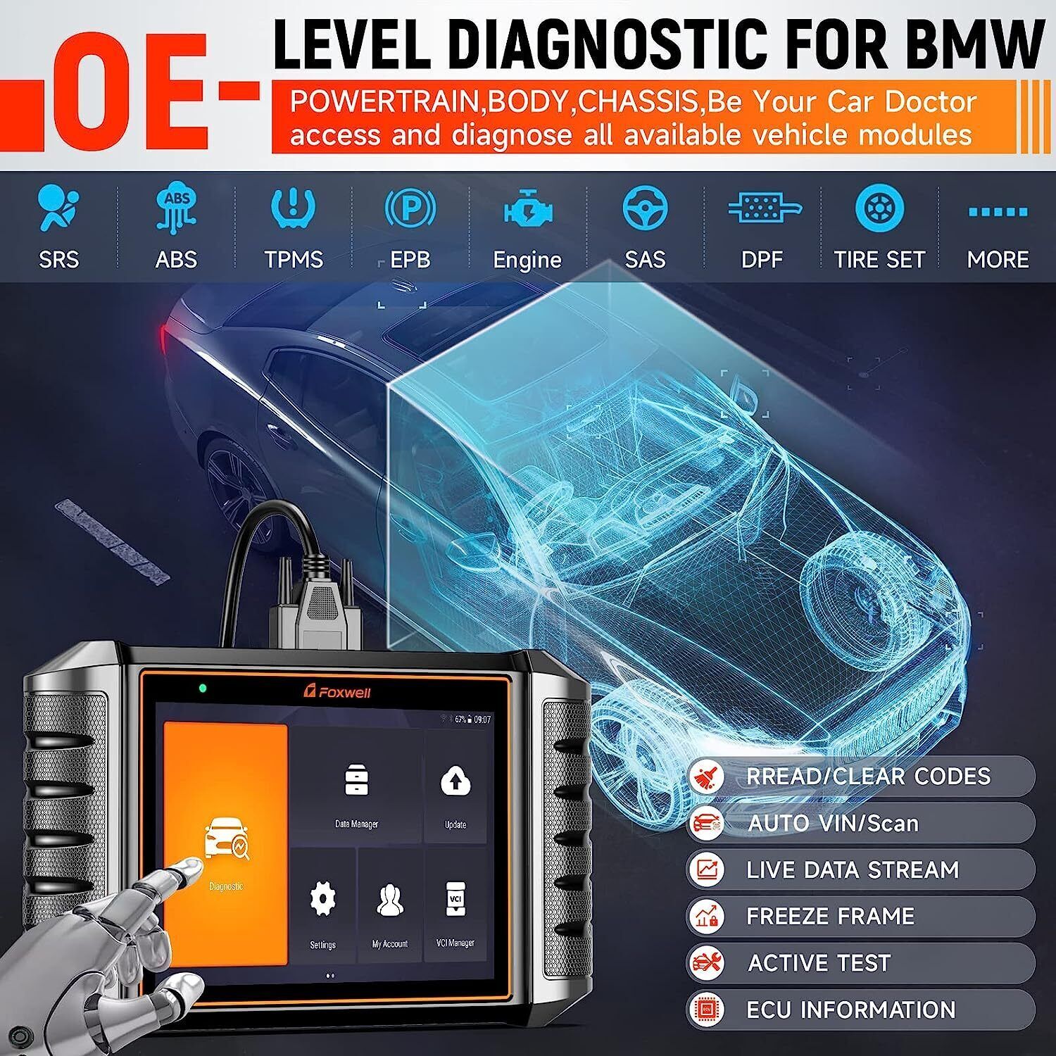 FOXWELL NT710 For MB BENZ Bidirectional Car OBD2 Scanner Diagnostic ECU Coding