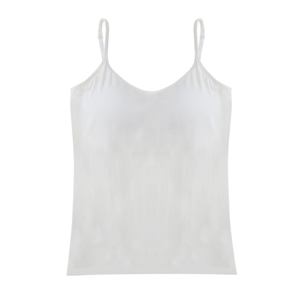 Women's Camisole with Built in Shelf Bra Spaghetti Strap-Vest Padded Tank Tops