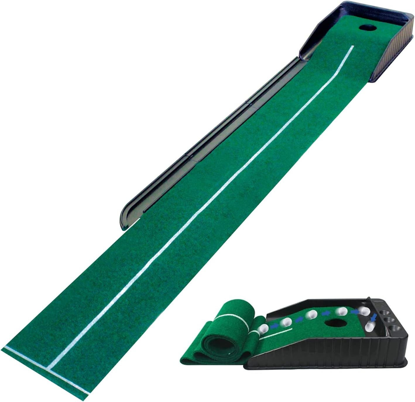 Golf Putting Matt with Ball Return Portbale Indoor Putting Green Trainning Aids