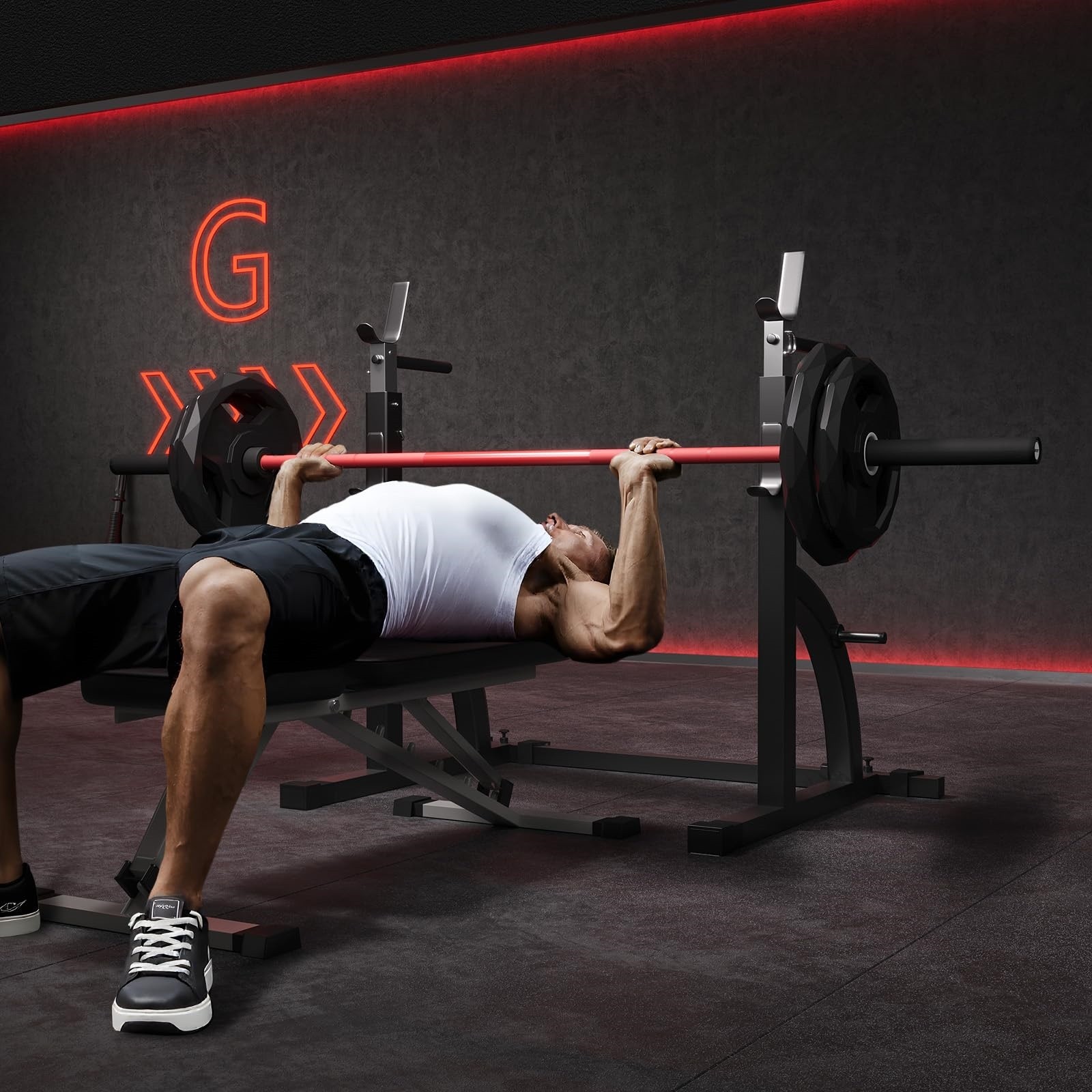 7FT Olympic Barbell, Weight Bar For Weightlifting and Powerlifting 45lb New