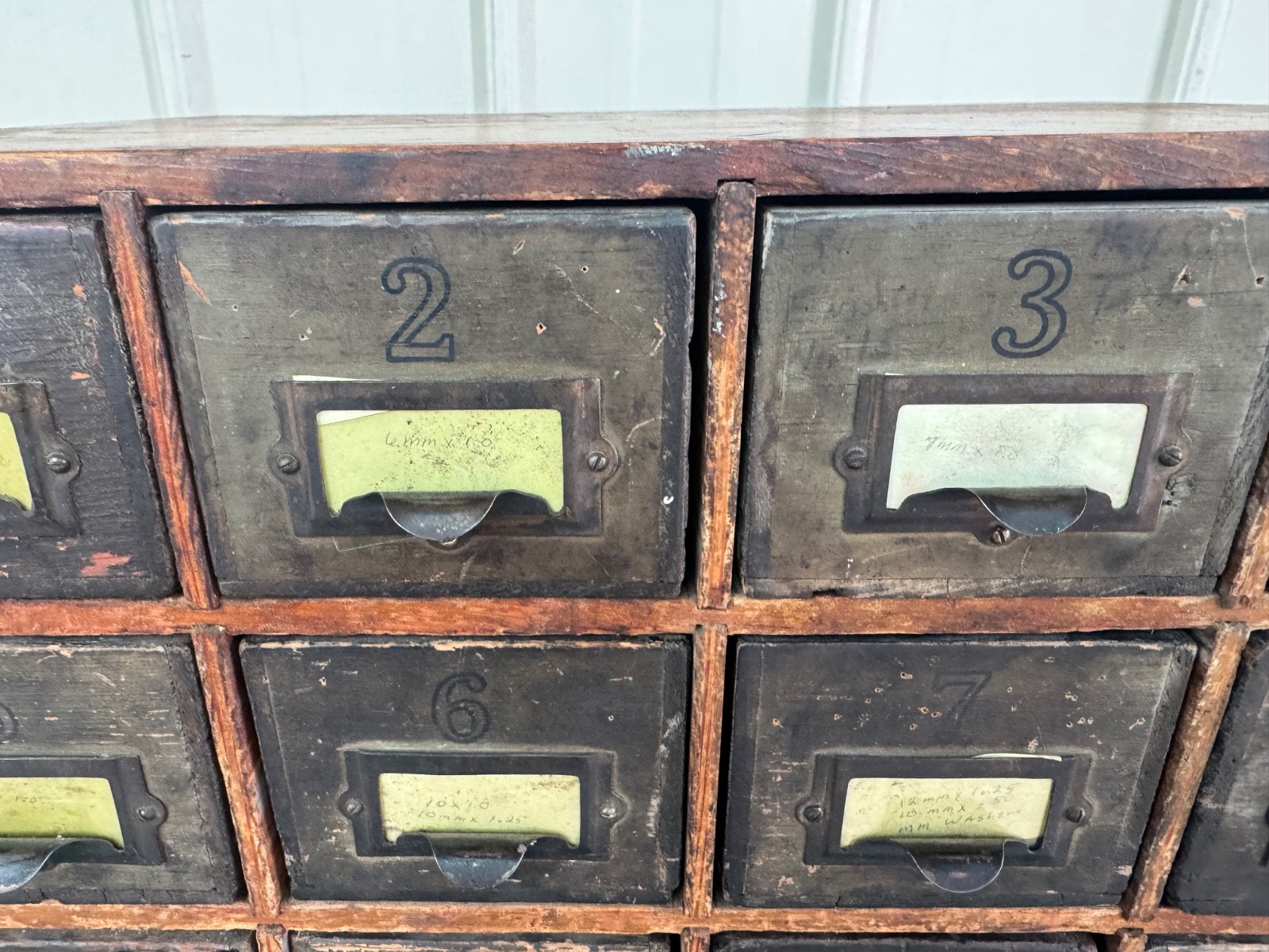 Antique Apothecary Wood Cabinet Bin Nuts, Bolts, Screws 20 Drawers 17"x12"x17"