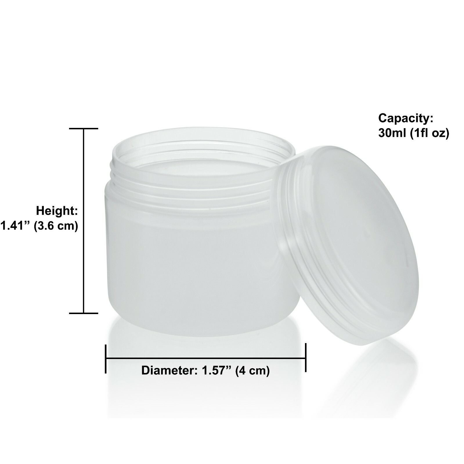 24 Pack White Translucent Cosmetic Plastic Cream Jars Containers with Lids