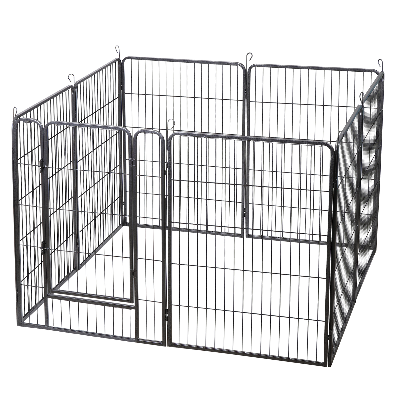 Dog Playpen 40" Height 8 Panels Metal Dog Fence Portable Dog Pen for Yard Black