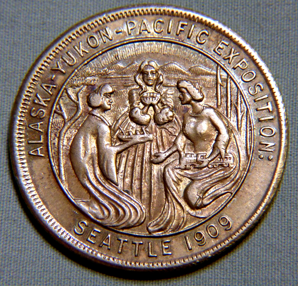 Rare 1909 Alaska Yukon Pacific Exposition So Called Dollar Token - # 1164