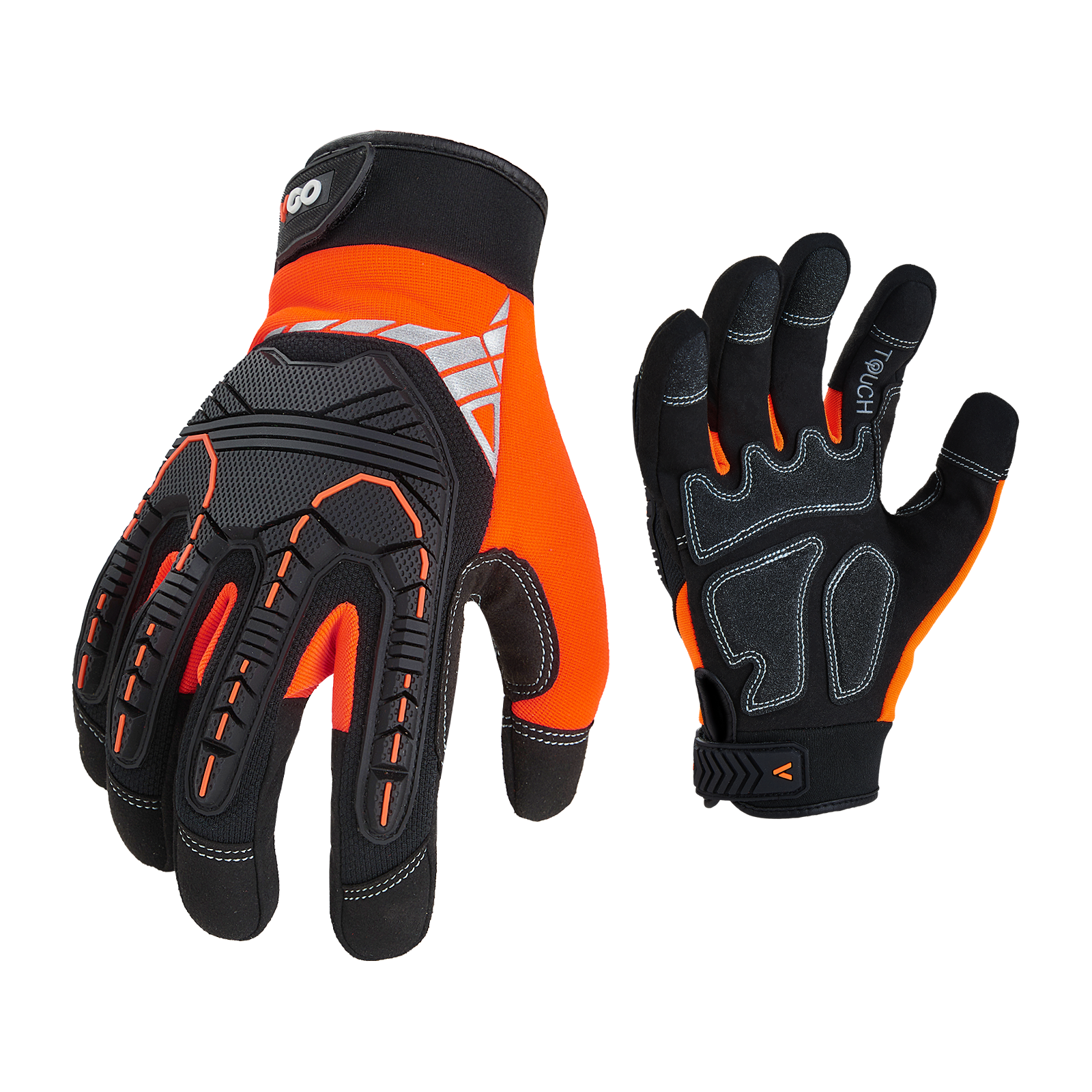 Vgo 1/2 Pairs Heavy Duty Work Gloves,Mechanic Gloves Impact-Absorb(OrangeSL8849)