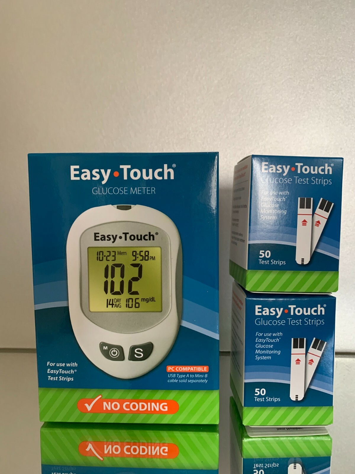 Easy Touch Blood Glucose Test Strips 100 Ct + METR EXP  03/2027 Free Shipping