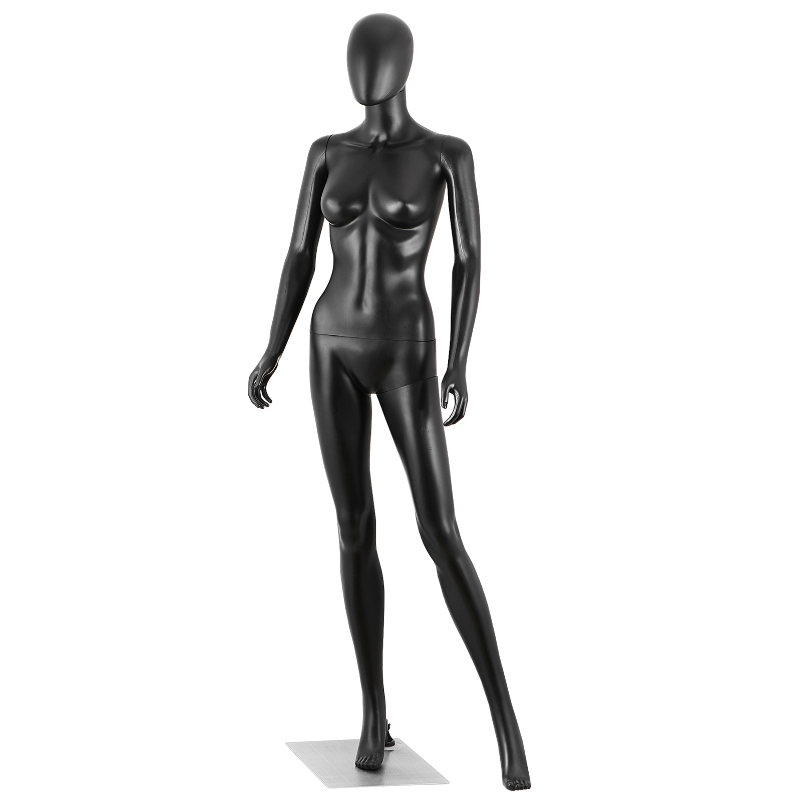 70"Female Mannequin Full Body Realistic Display Head Turns Dress Form Base Black