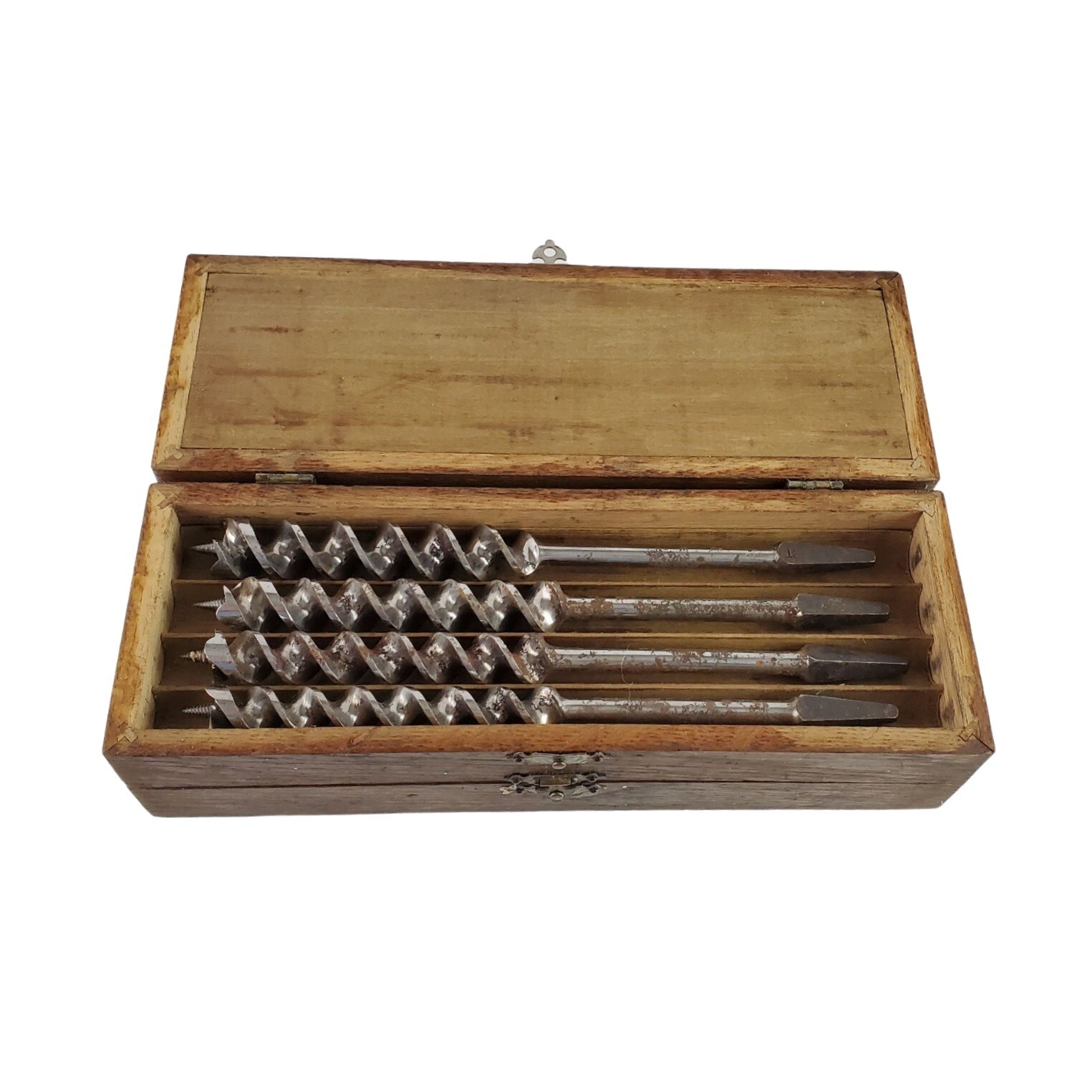 Antique Original Russell Jennings Spur Auger Bit Set In Original 3-tier Box