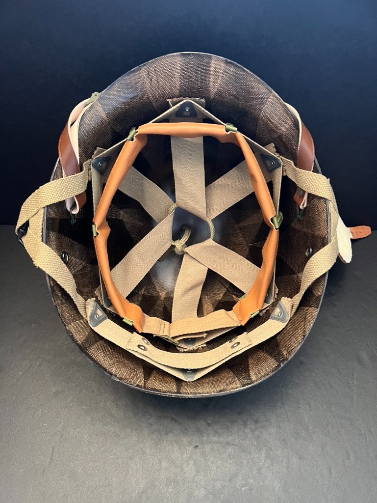 J.MURRAY, INC.1944 ORIG./CONVERTD US M-2 ‘D’ LOOP PARA HELMET & FIRESTONE LINER!