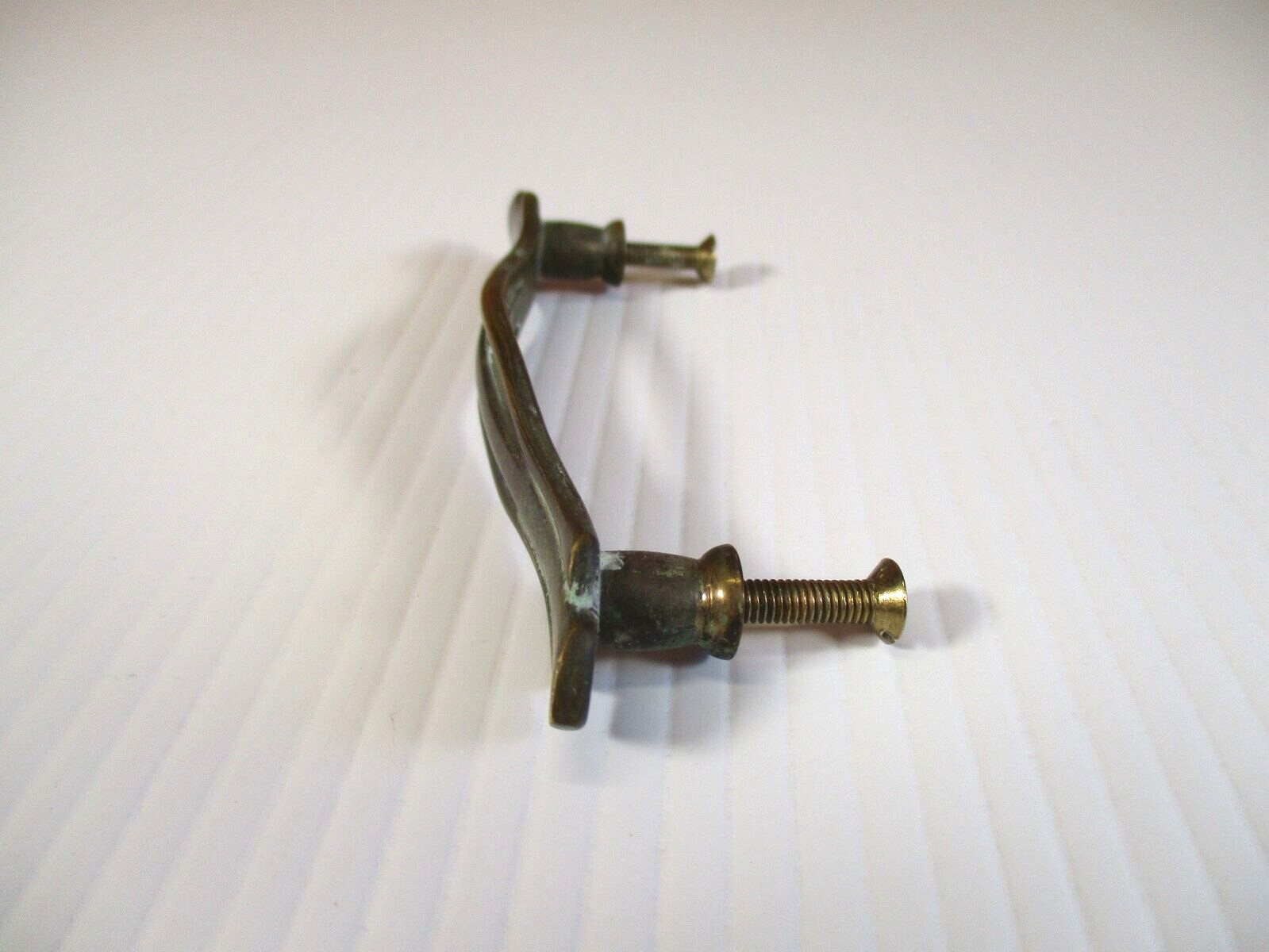 Vintage Solid Brass Drawer Pulls Pair 4" Hole Centers Cabinet Furniture Handles