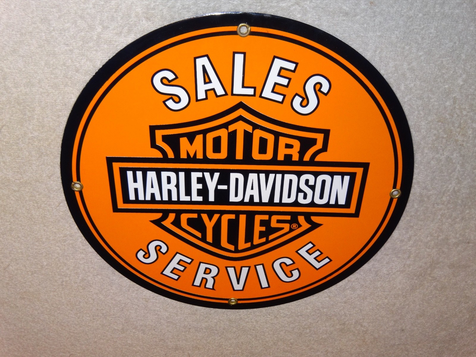 VINTAGE HARLEY DAVIDSON MOTORCYCLE SALES SERVICE DEALER PORCELAIN GASOLINE SIGN!
