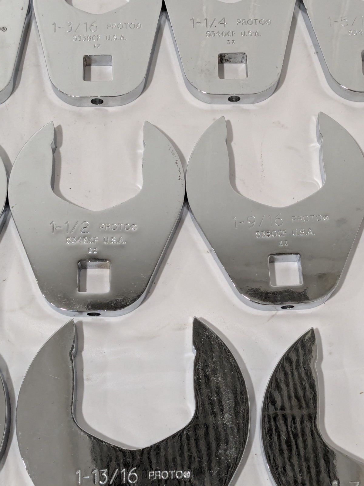 Proto 15 Pc 1/2" Drive Open End Crowfoot Wrench Set 1-1/16 to 2" J53001CF