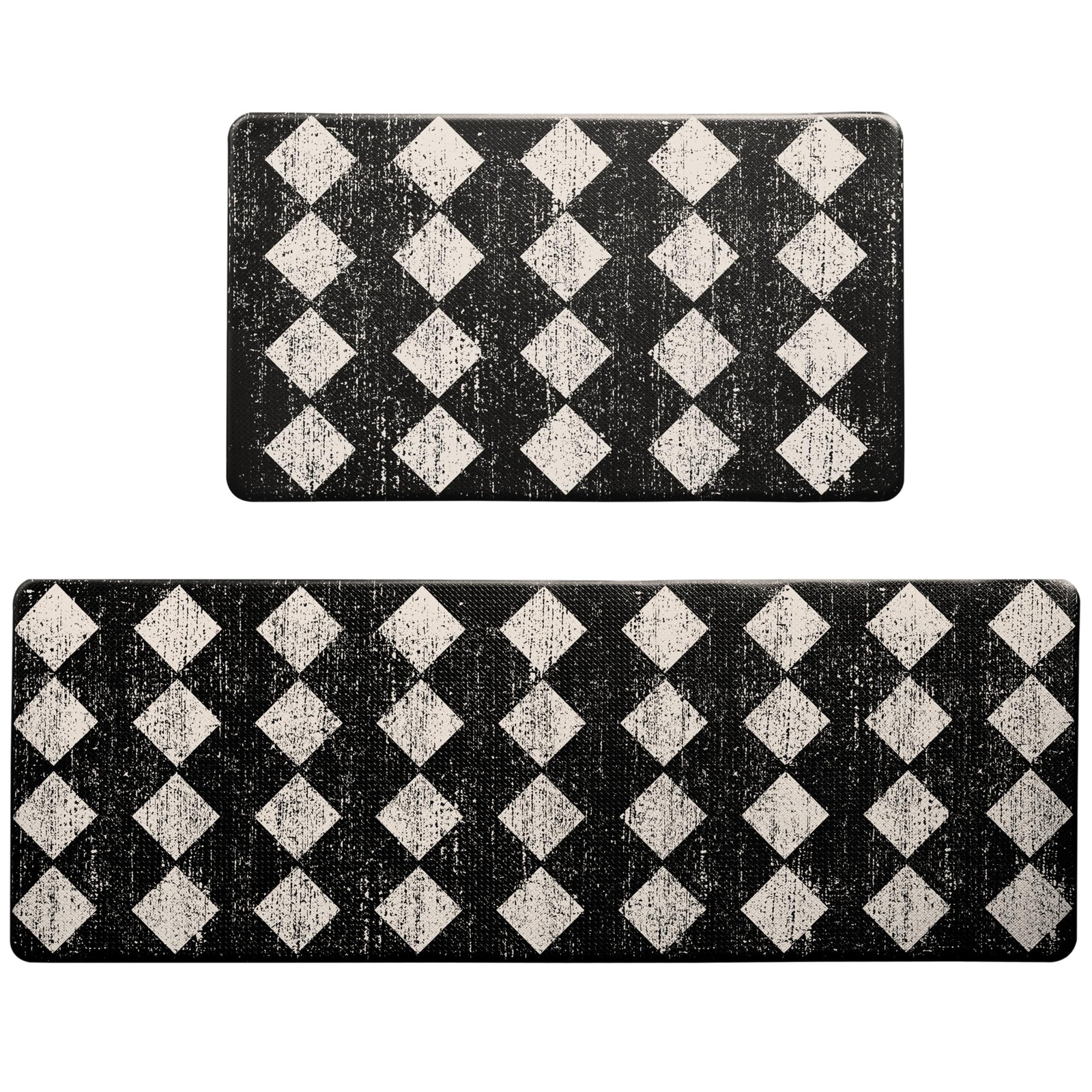 VivaNest Black Beige Moroccan 17"x29"+17"x47"-0.4"H, Trellis-blackbeige