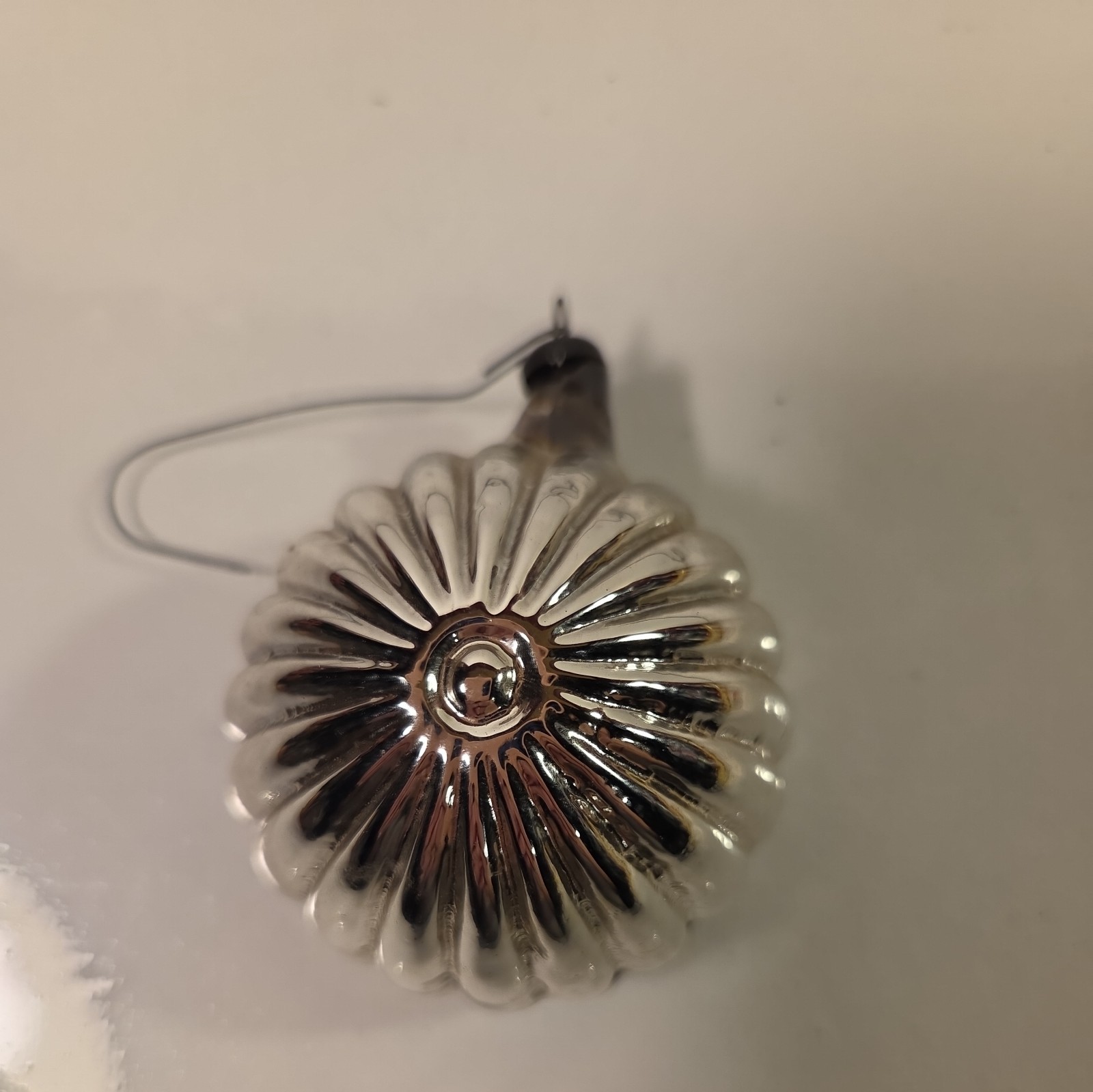 Vintage Glass Diorama PINE TREE MUSHROOMS Indent BALL Christmas Ornament Italy?