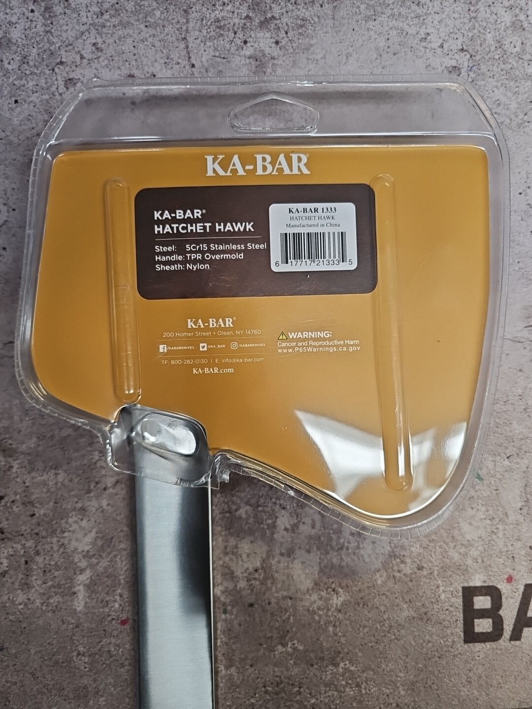 1 x KA-BAR Hawk Hatchet 4.75" Blade with Sheath - Coyote Brown - BRAND NEW KABAR
