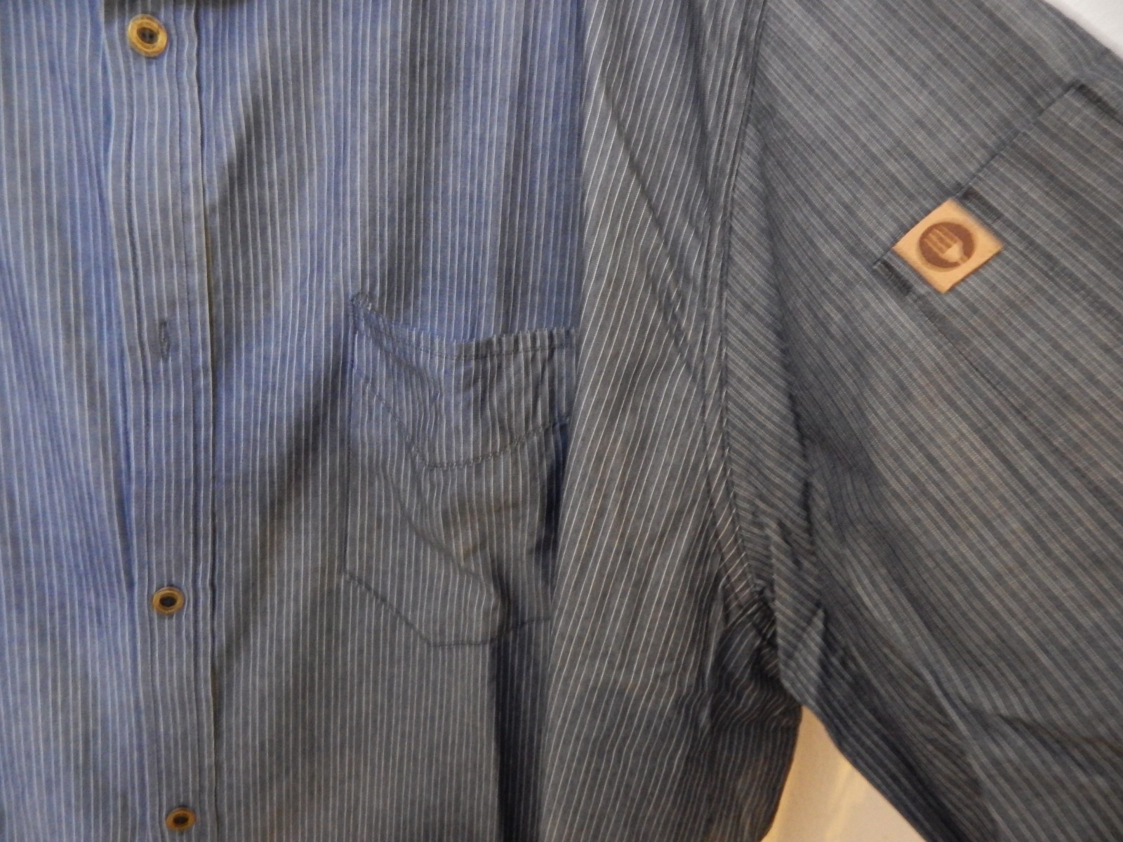 Chef Works Urban Collection navy stripe work shirt 2XL