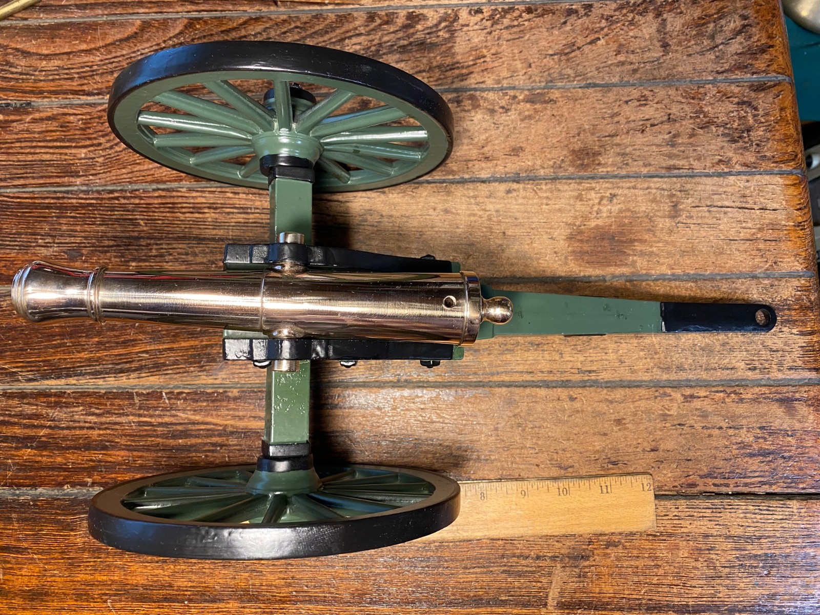 Vintage Polished Bronze Working Black Powder Signal Cannon 8 1/4" Barrel 16"long