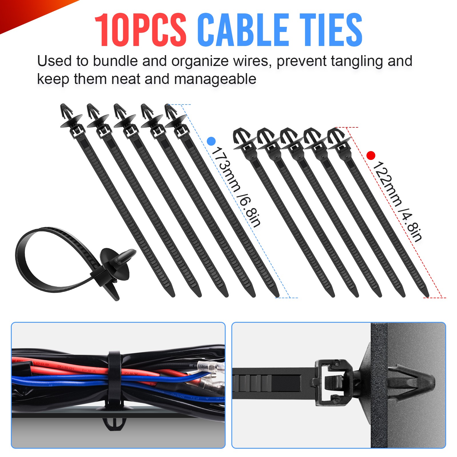 1295PCS Car Retainer Clips Auto Fasteners Push Trim Clips Pin Rivet Bumper Kit