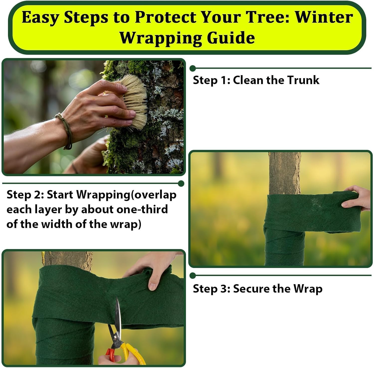 Tree Wrap - Tree Trunk Protector for Gardening 2 Roll 72 FT Little Trees Trunk G