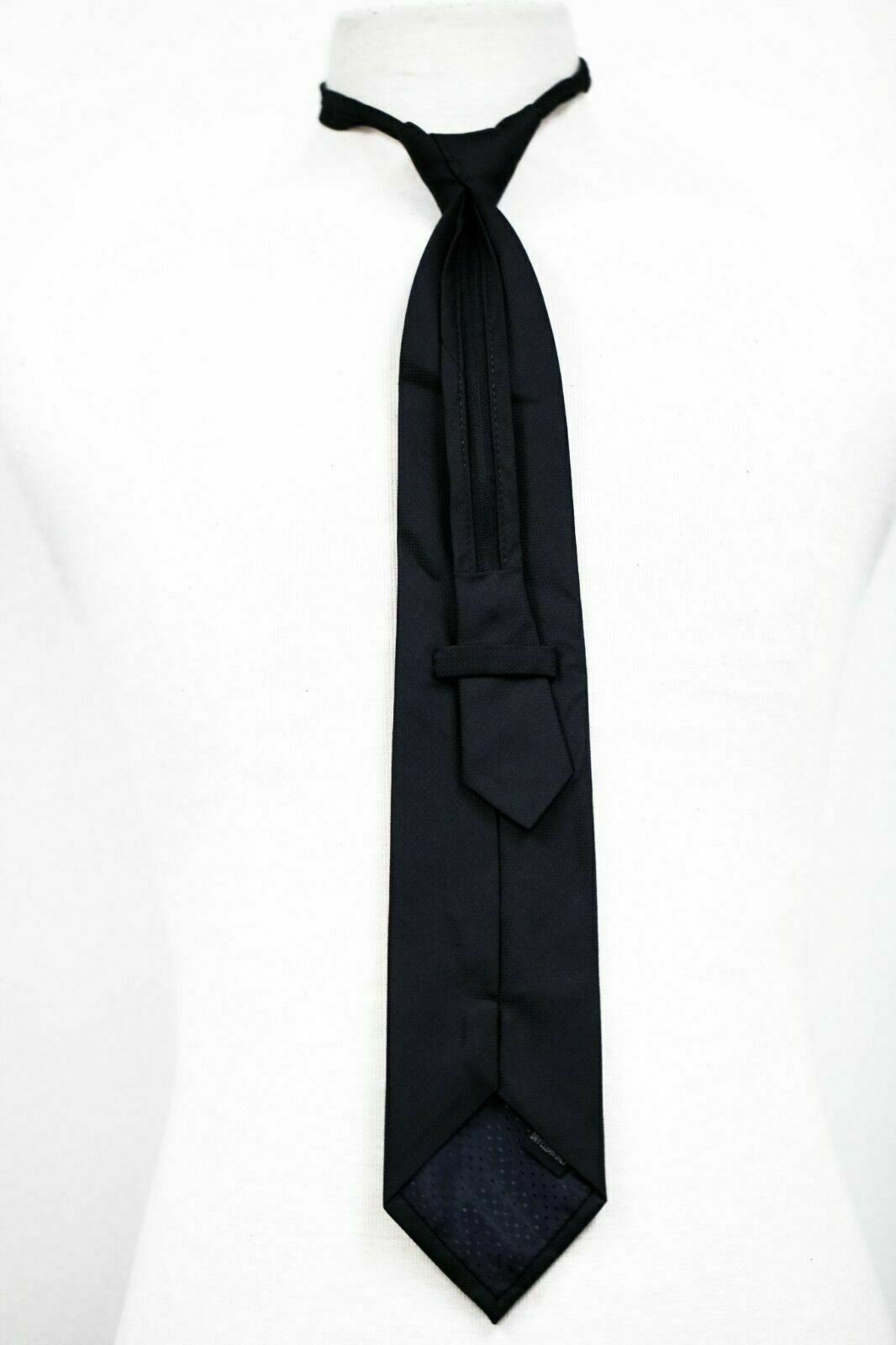 Brand New Men or Boys Pre-Tied Black Zipper Tie Easy Dress Clothing Accessory
