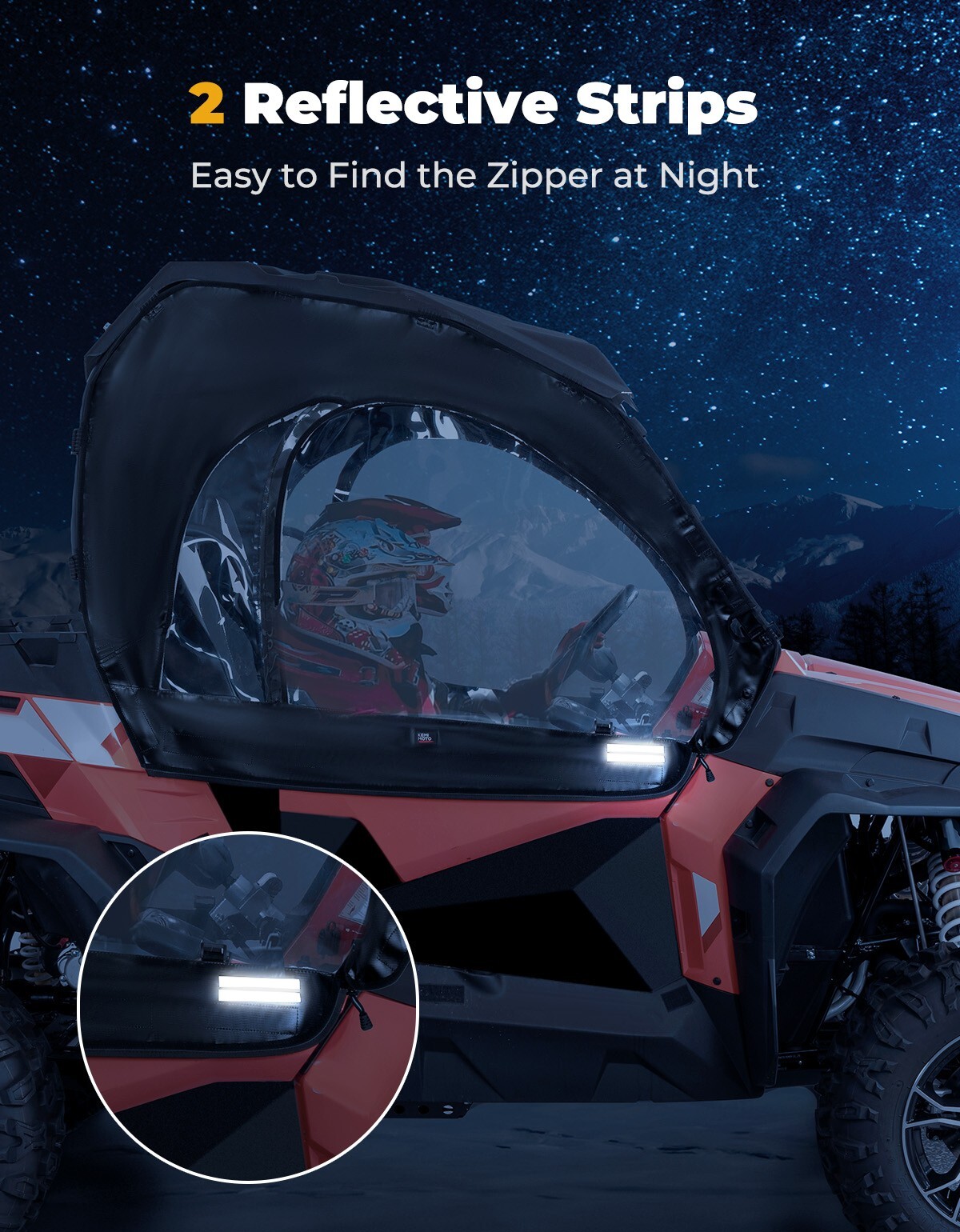 Pair Soft Upper Door w/ Zippered Window for CFMOTO ZFORCE 500/800/1000 2018-2022