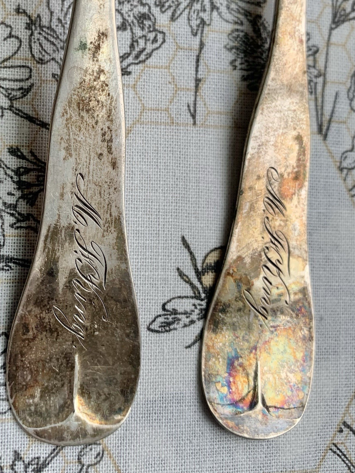 Antique Coin Silver Spoons Set Lot of 10 Palmer & Bachelders, Myers, Goddard…