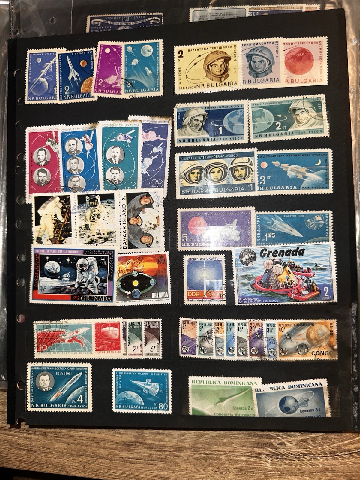Cold War Space Race Stamp Collection USSR NASA Apollo Vostok Thematic Lot