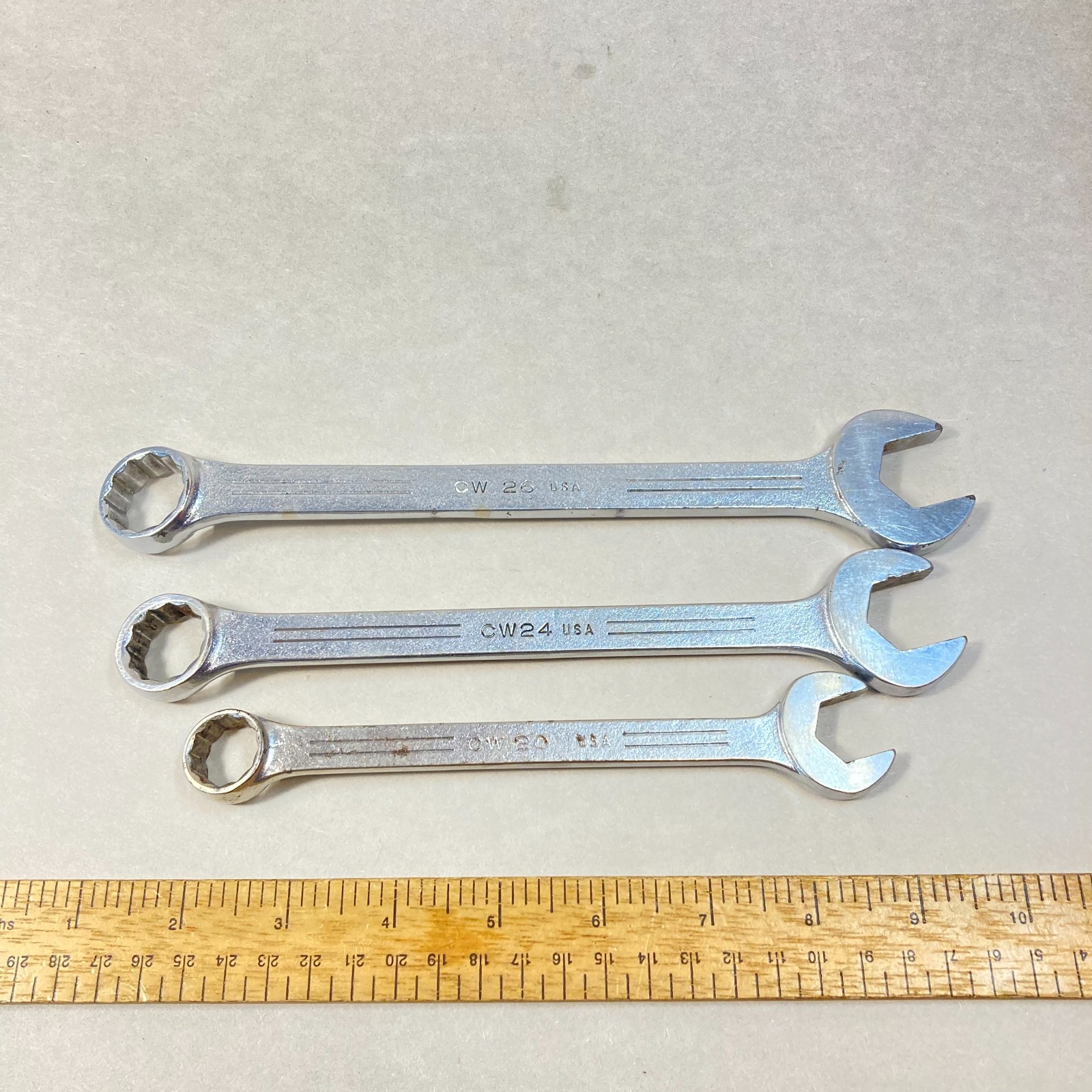 Mac Tools Combination Wrench Set 3 Pc 13/16" 3/4" 5/8" 6 Point CW Series USA