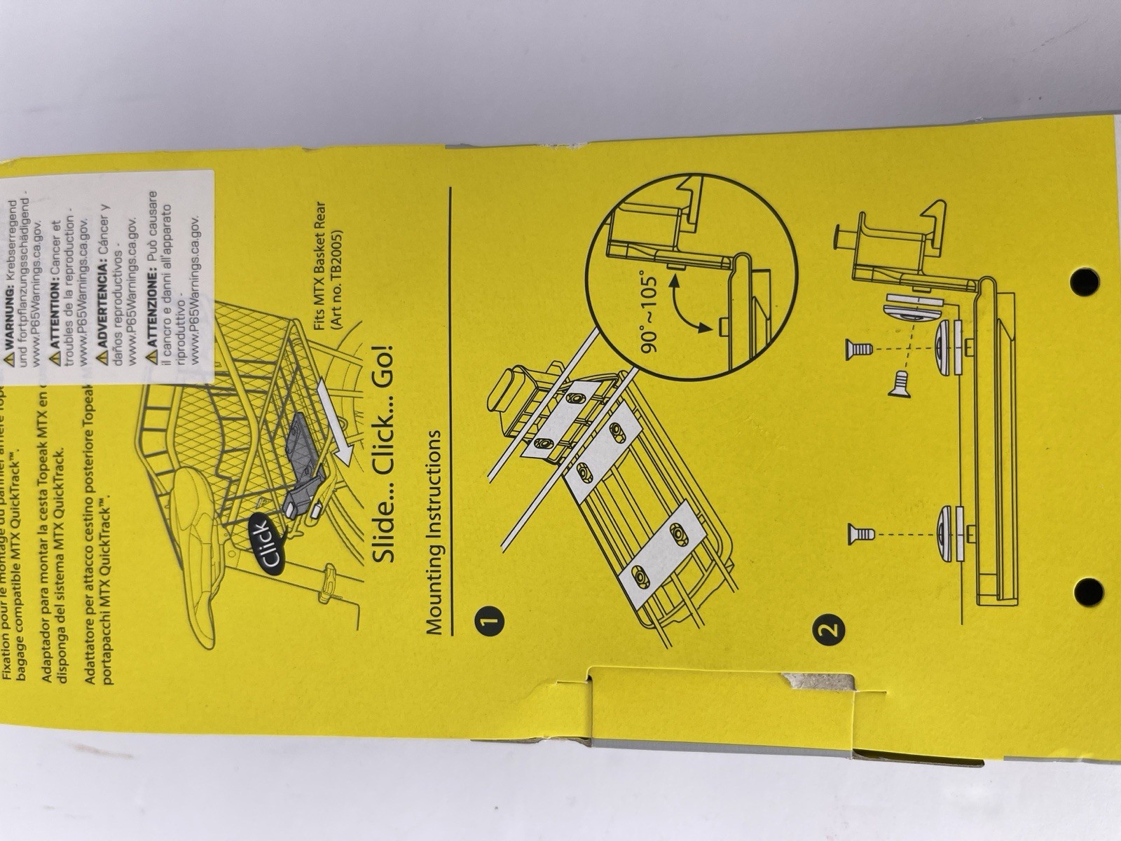 Topeak MTX Rear Bike Basket - Heavy-Duty Steel Welded Wire Rack w/ QuickTrack