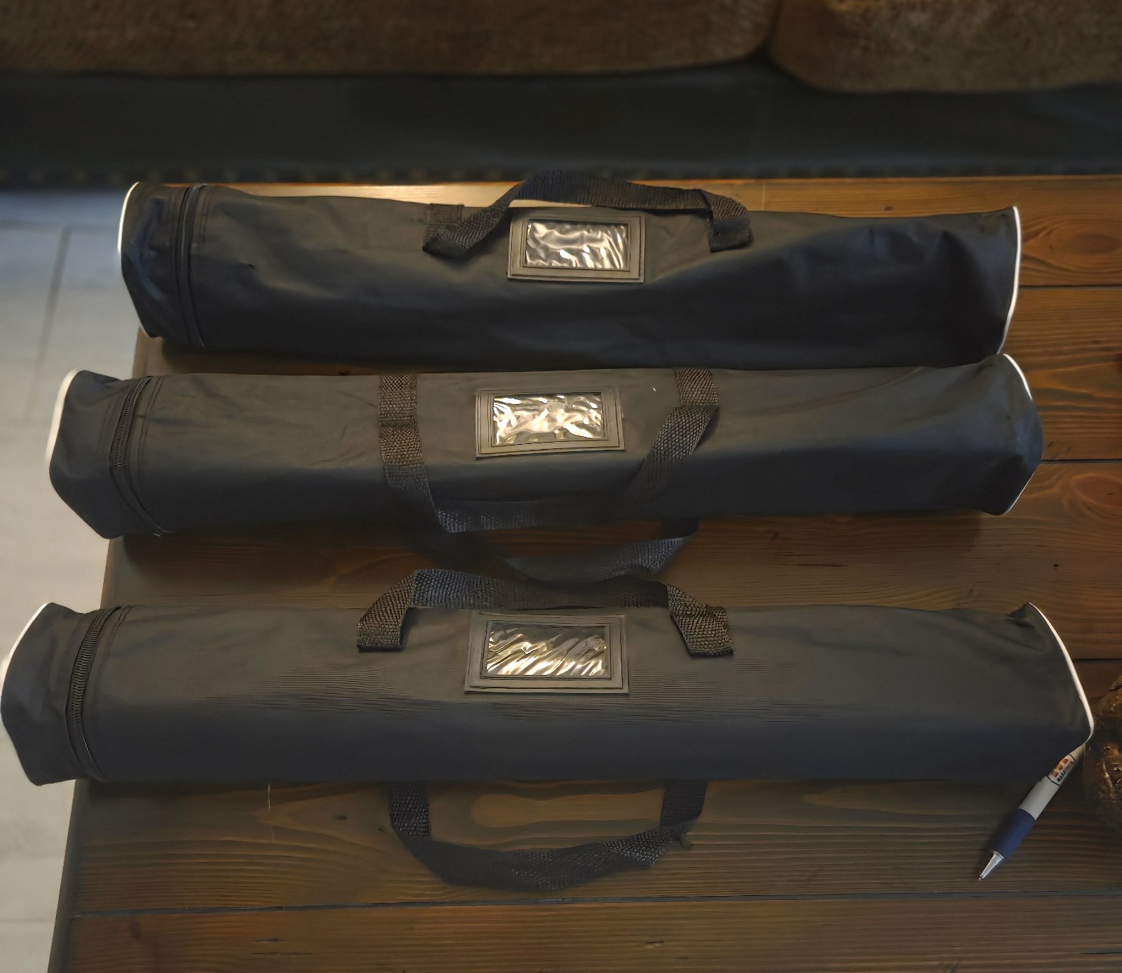 Bundle Of 3 Retractable Banner Stand 24"x 63" Roll Up Stand + Carrying Bags