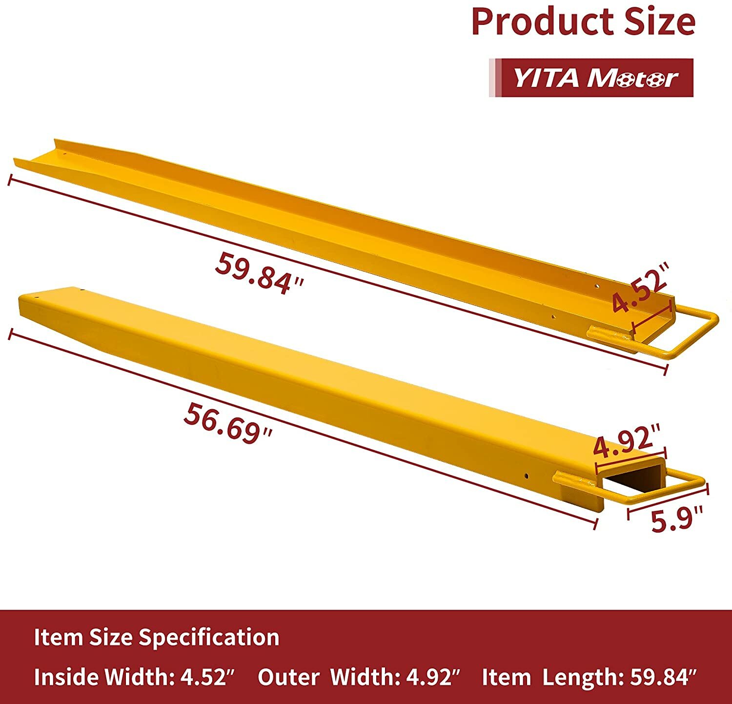 Pallet Fork Extension 60'' 72'' 84'' 96'' Pallet Extensions for Forklift Truck