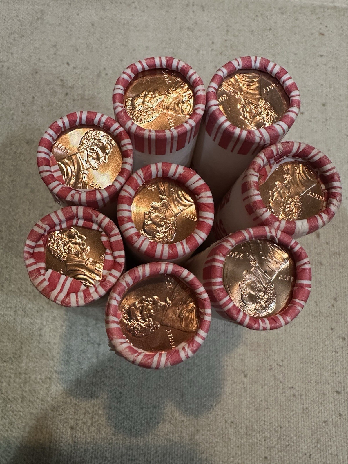 Set 2009 P & D 8 Bank Wrapped Uncirculated Lincoln Cent Rolls LP1 LP2 LP3 LP4