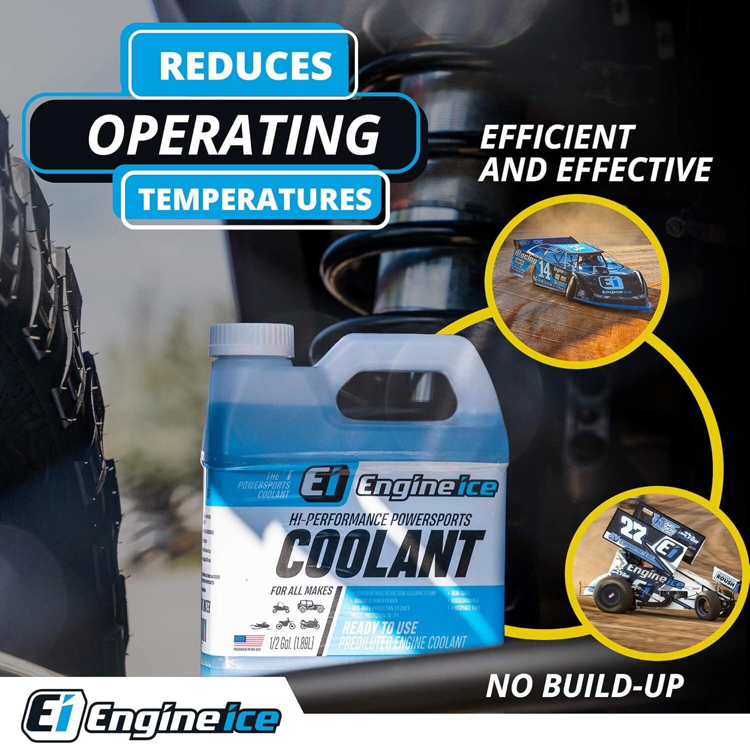 Qty 2 of ENGINE ICE 1/2 GAL High Performance Coolant Non-Toxic Biodegradable
