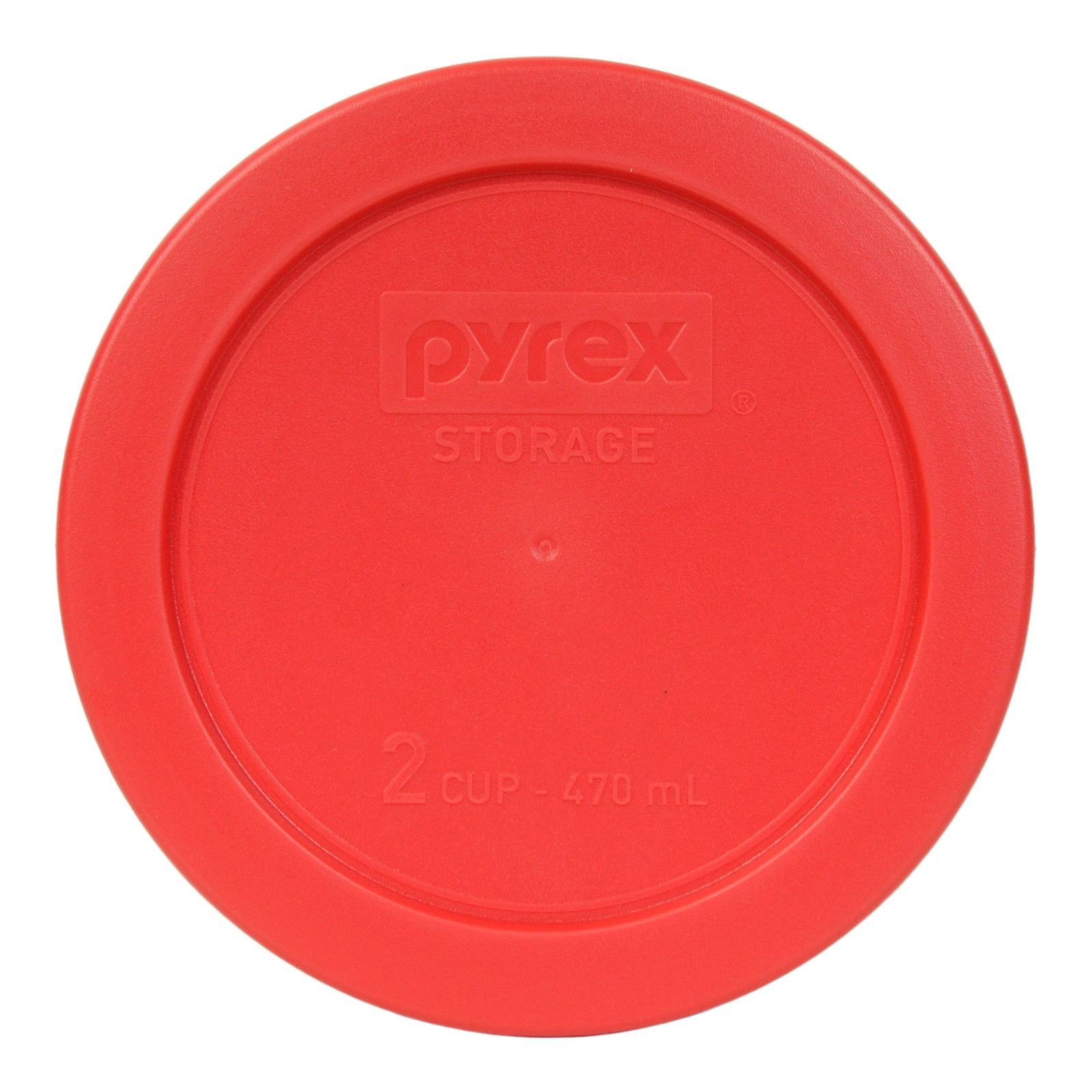 Pyrex 7200-PC 5" Storage Lid Cover 2 Cup Red Round 6 Pack for Glass Bowl New