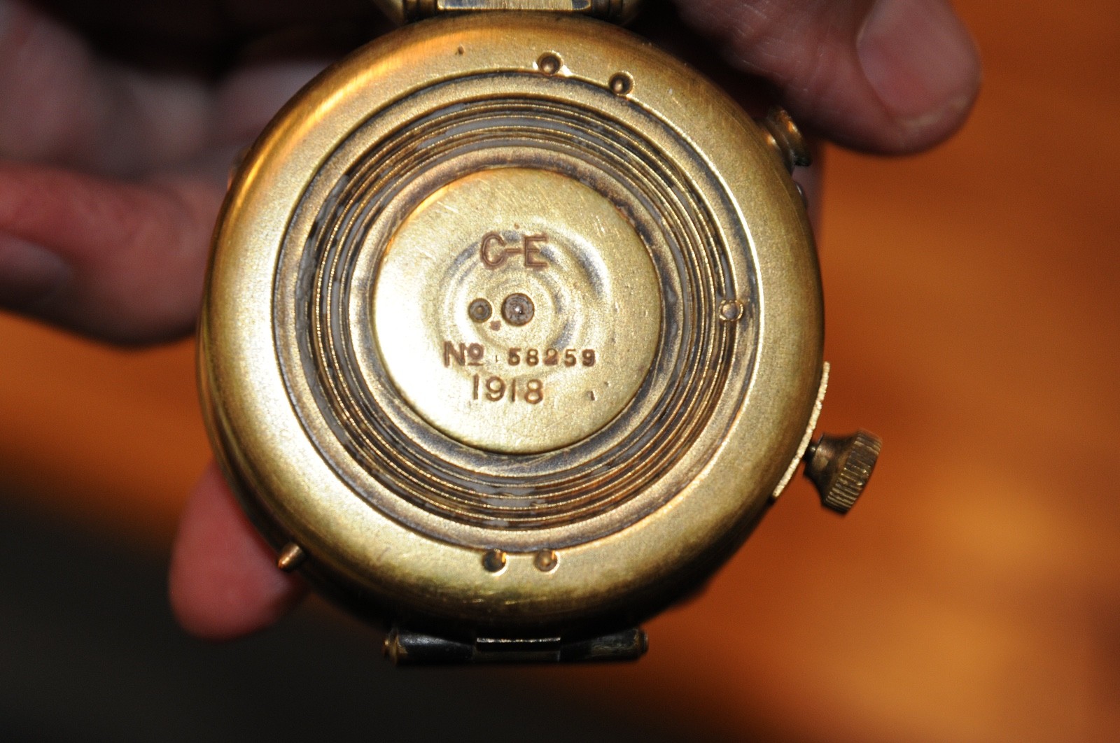 US Army Engineer Corps Cruchon Emons Berne Brass Pocket Compass WWI 1918 - 58259